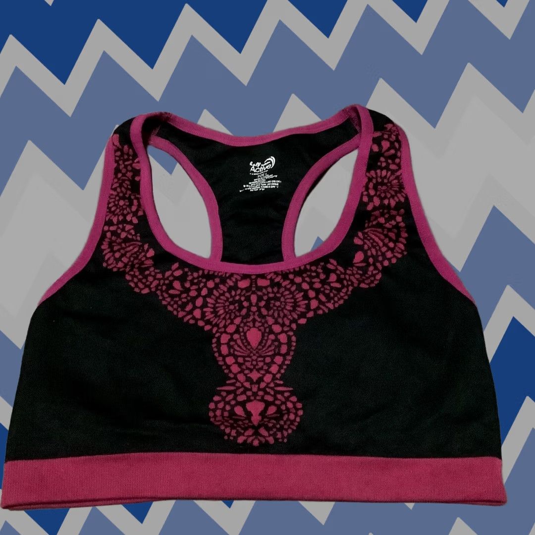 Pinko HALF MOON ACTIVE BRA Pink Black Size Large Women's Sports Bra Moon No Pads L аксесс Size ONE SIZE - 1 Thumbnail