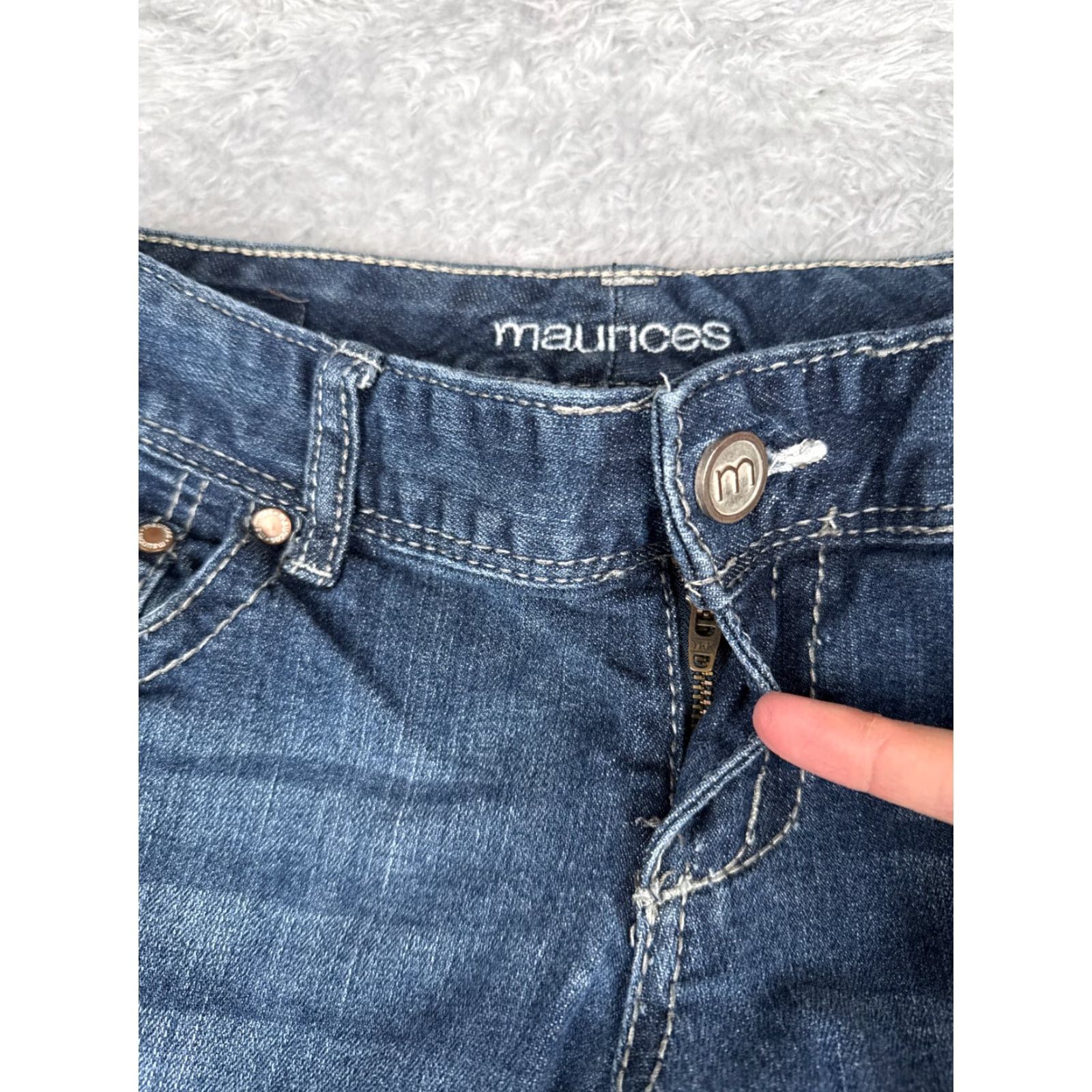 Vintage Maurices Jeans Women 3 Bootcut Denim Blue 28x31 Slim Regular 5-Pocket Stretch Cotton Size 26" / US 2 / IT 38 - 5 Thumbnail