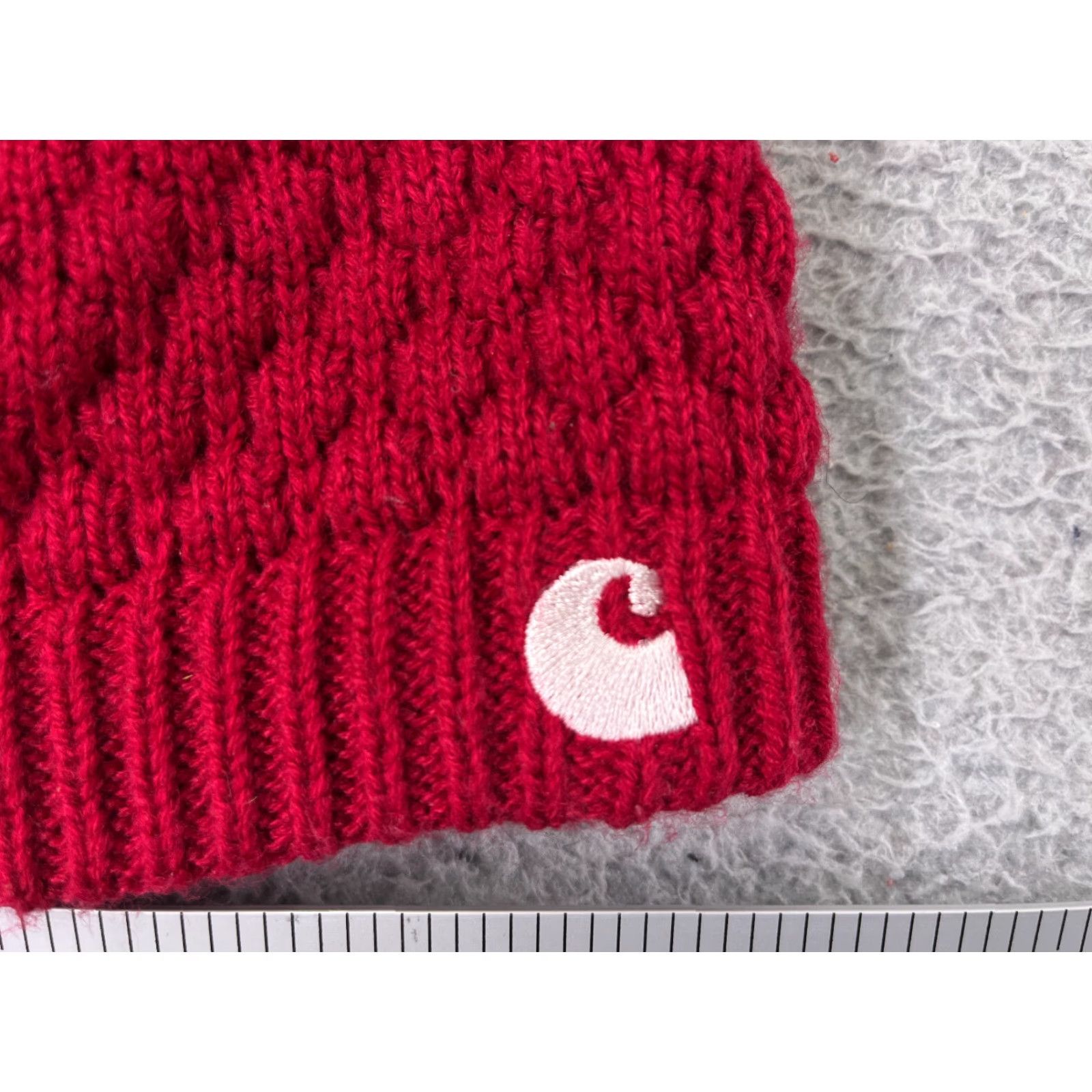 Carhartt Carhartt Beanie Toque Womens One Size Pink Embroidered Popcorn Knit 100% Acrylic Size ONE SIZE - 2 Thumbnail