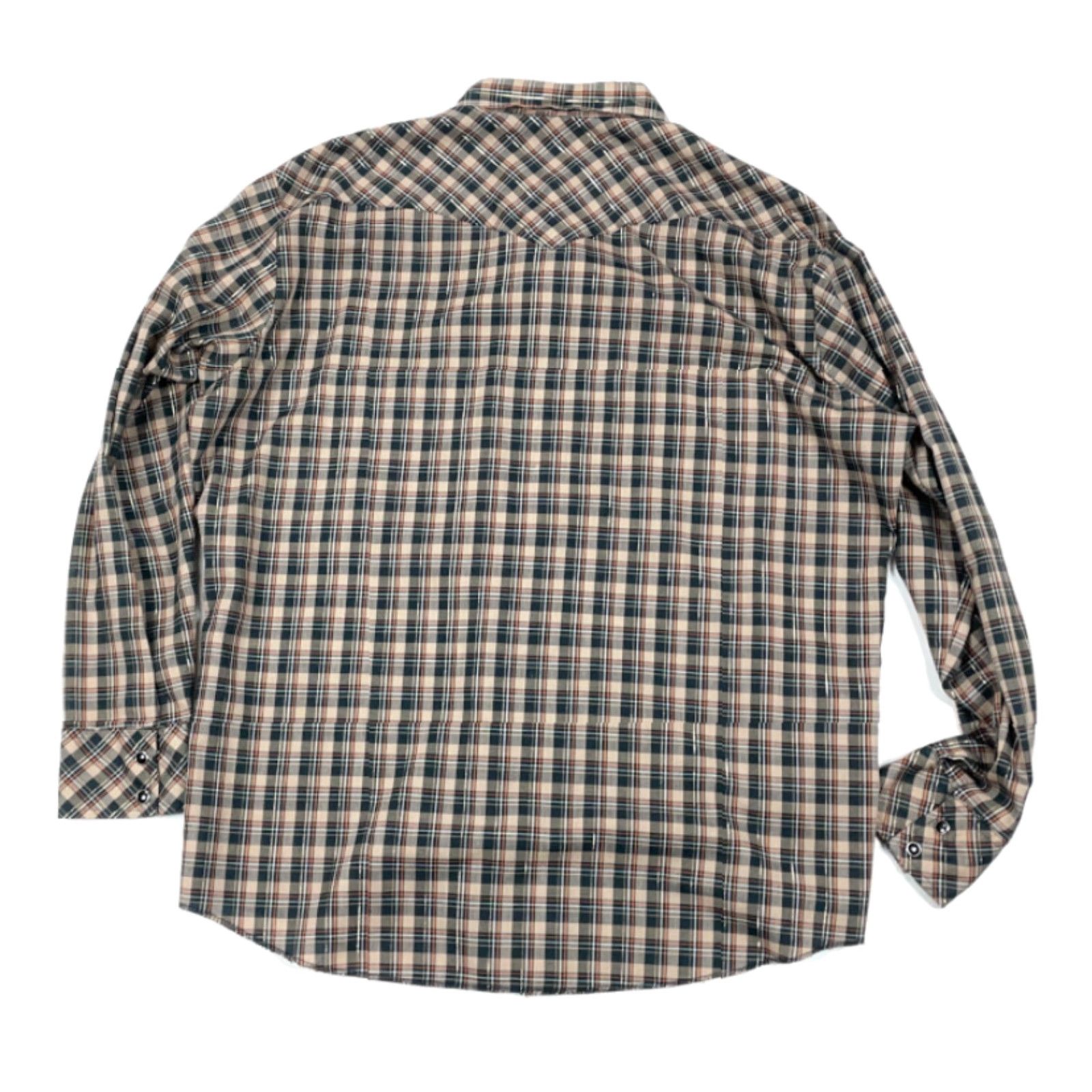 Wrangler VINTAGE Wrangler Brown Plaid Western Shirt Adult XL Lightweight Cotton Made in USA Rockabilly Mens Size US XL / EU 56 / 4 - 2 Thumbnail