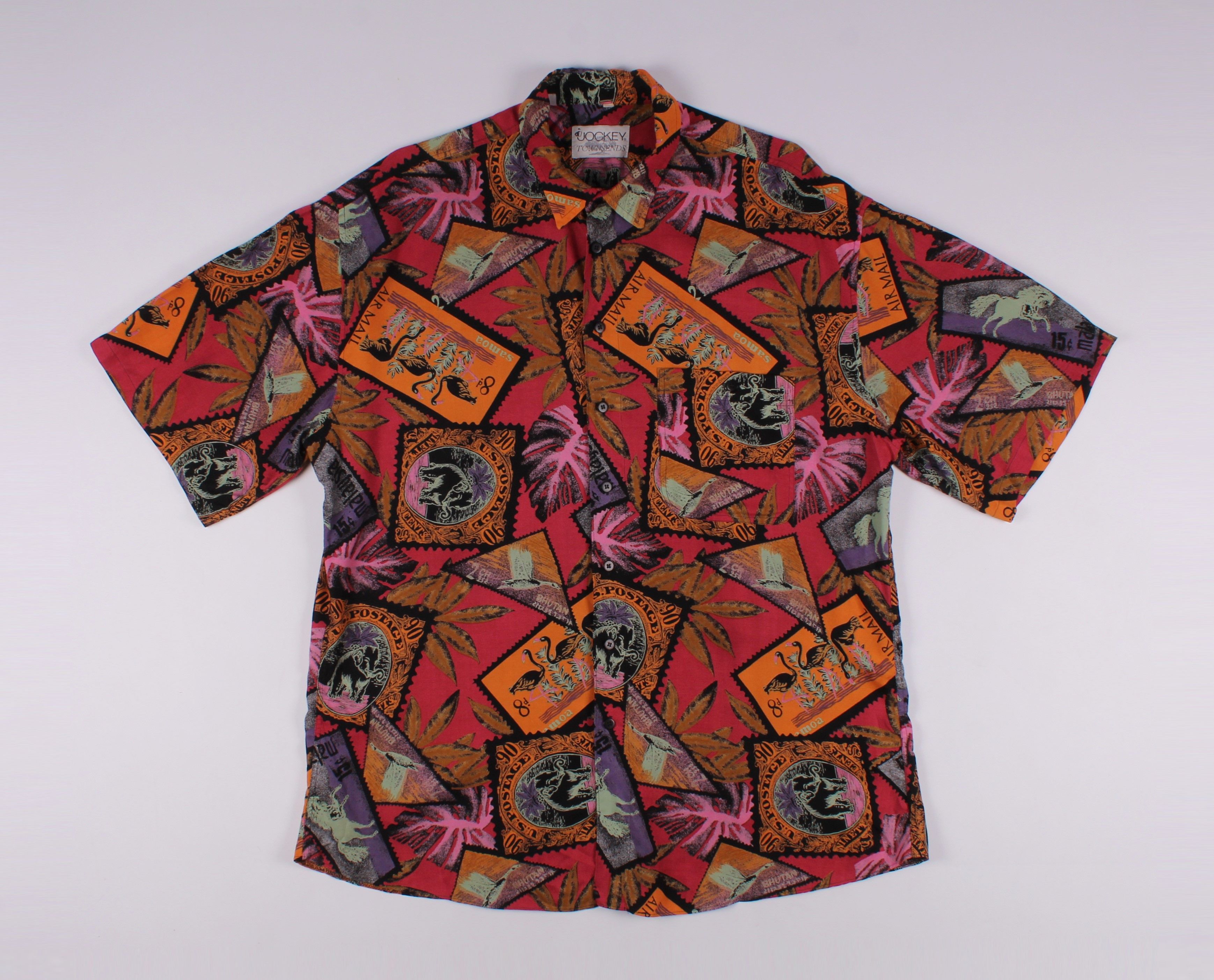 Vintage Vintage 90's Jockey Allover Print Short Sleeve Shirt Size US L / EU 52-54 / 3 - 1 Thumbnail
