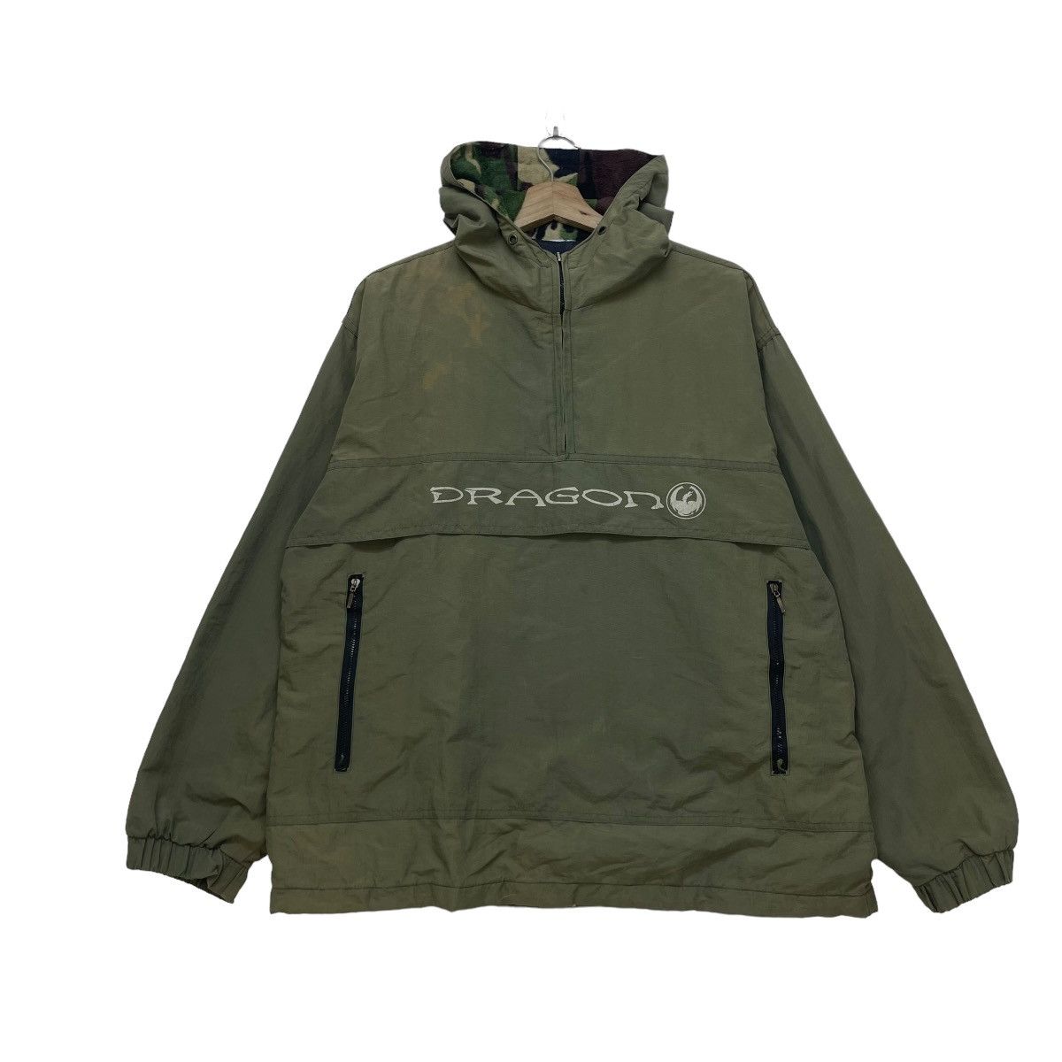 Japanese Brand × Vintage Japanese Brand Dragon Optica Half zip Hooded Size US M / EU 48-50 / 2 - 2 Thumbnail