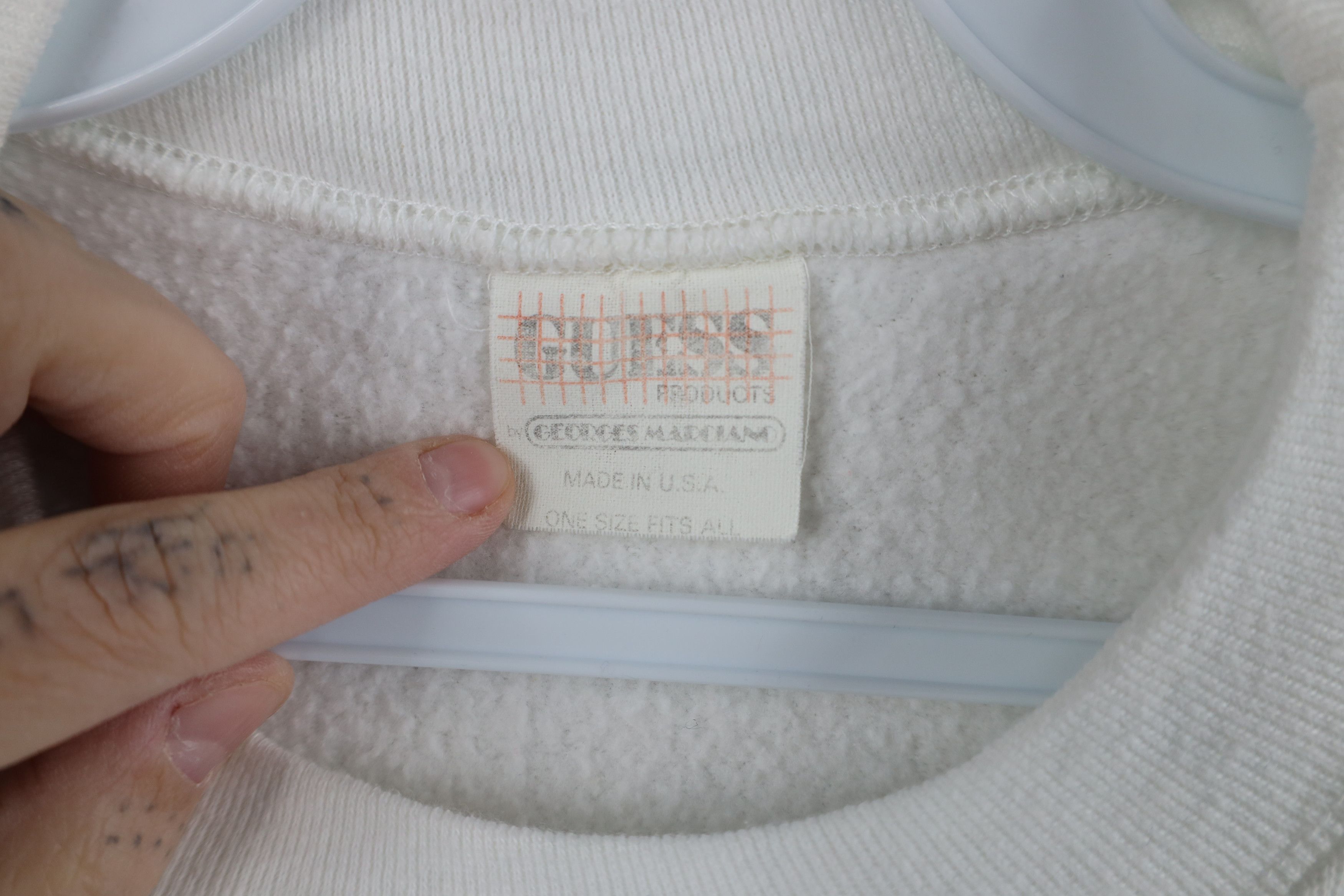 Guess × Vintage Vintage 80s Guess Rainbow Crewneck Sweatshirt White USA Size ONE SIZE - 8 Thumbnail