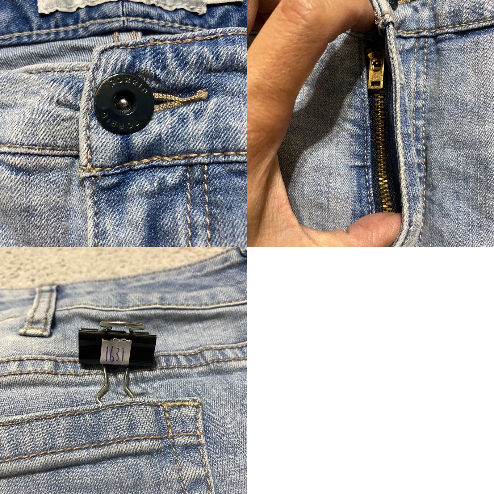 Torrid Torrid Plus 24 Denim Shorts Jean 3in Inseam High Rise Cut-Off Blue Elastic Pockets 5-Pocket Womens Jeans Shorts Regular Rise Vintage: No Size 42" / US 20 - 8 Thumbnail