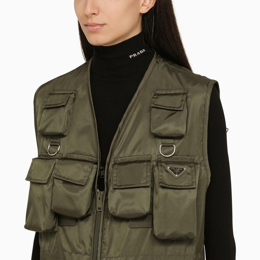 Prada o1d2blof0924 Vest in Military Green Size XS / US 0-2 / IT 36-38 - 4 Thumbnail