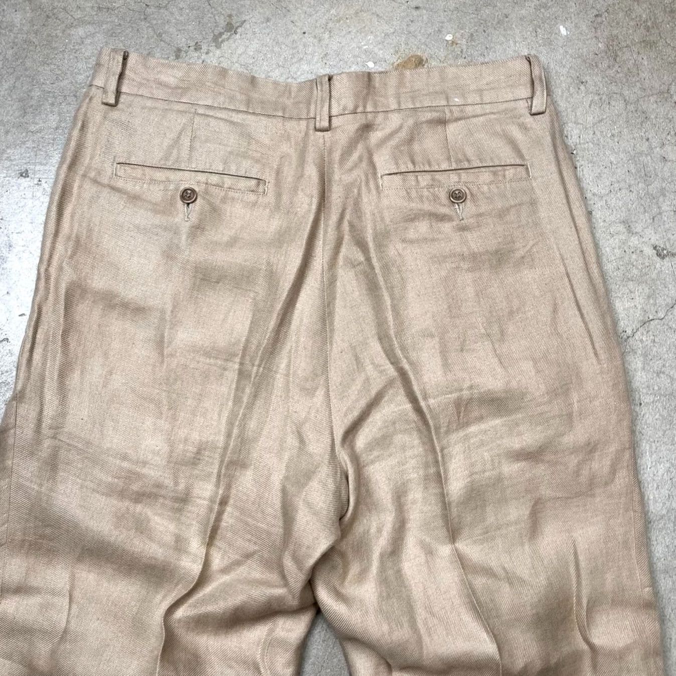 Banana Republic VINTAGE Banana Republic Linen pleated trousers baggy loose fit 34x29 Men Pants Beige 100% Linen Dress Pants Mens Size US 34 / EU 50 - 6 Thumbnail