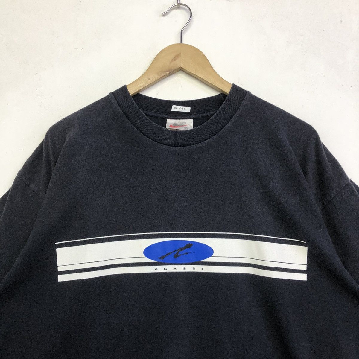 Nike × Vintage Vintage Nike X Andre Agassi Signature Centre Tshirt Size US L / EU 52-54 / 3 - 2 Thumbnail