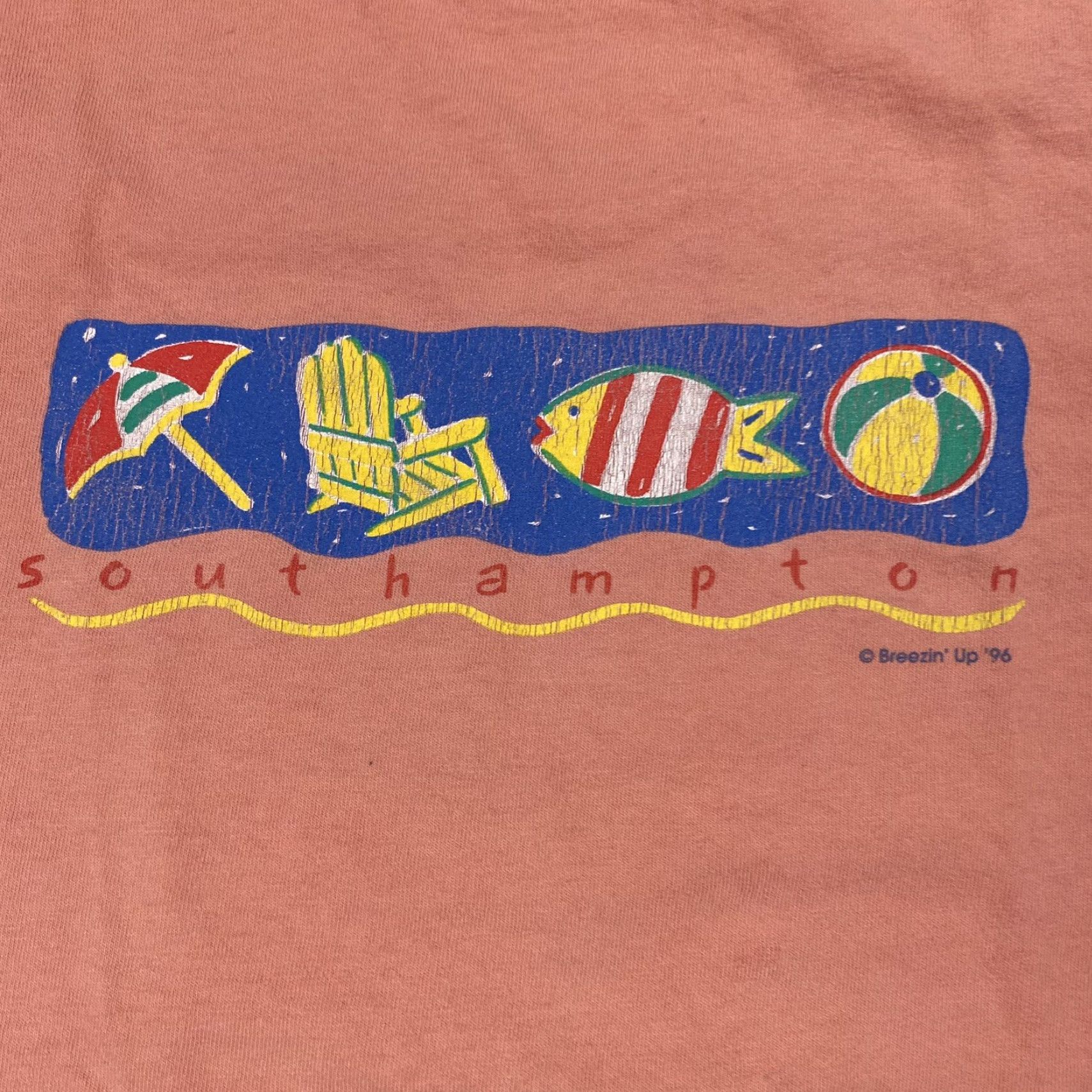 Pinko VINTAGE BREEZIN' UP HAMPTONS BEACH T-SHIRT MENS LONG SLEEVE GRAPHIC PINK 90s Size US M / EU 48-50 / 2 - 2 Thumbnail