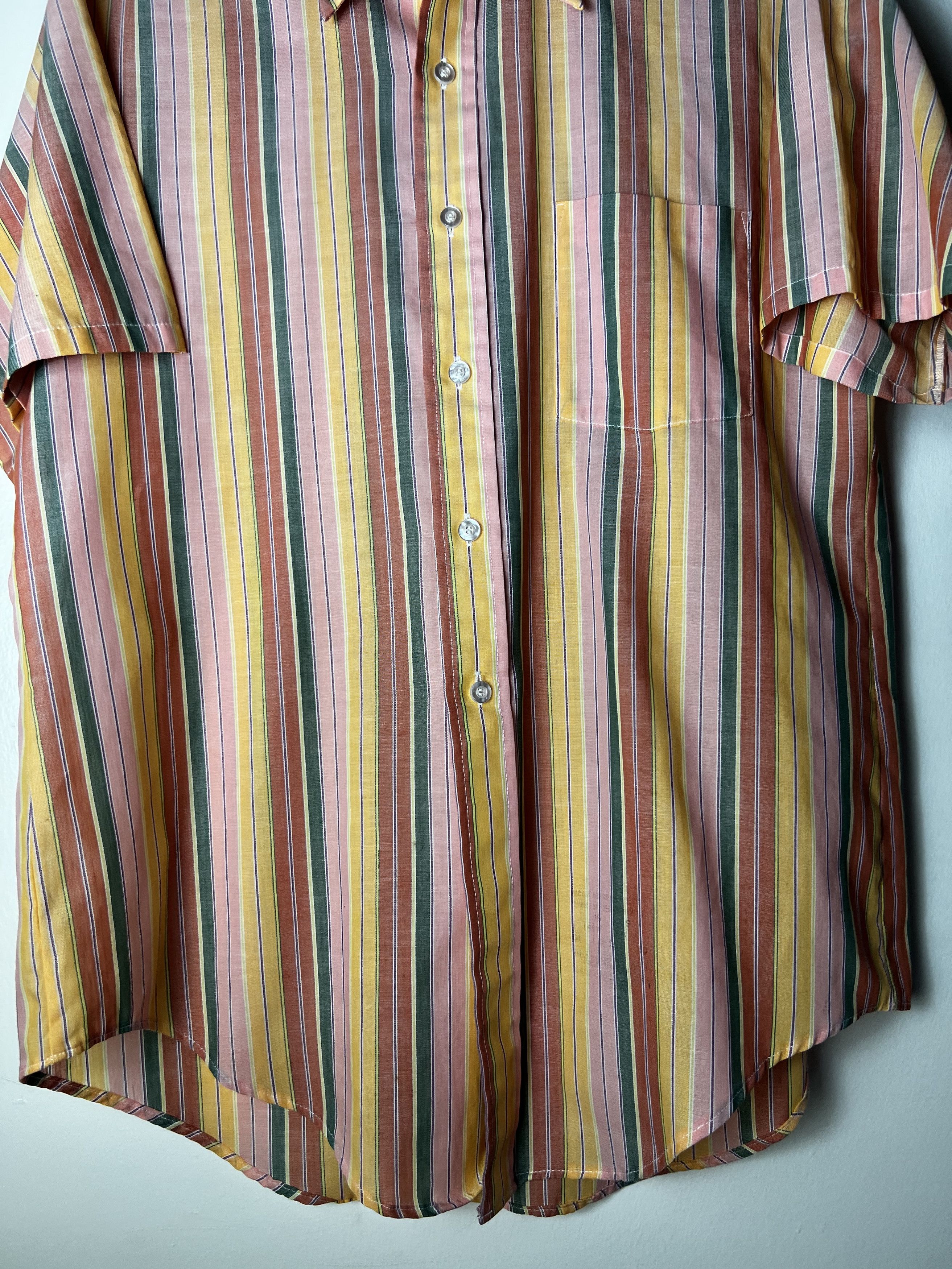 Van Heusen Vintage 1960's Van Heusen 417 Striped Short Sleeve Button Up Size US S / EU 44-46 / 1 - 3 Thumbnail