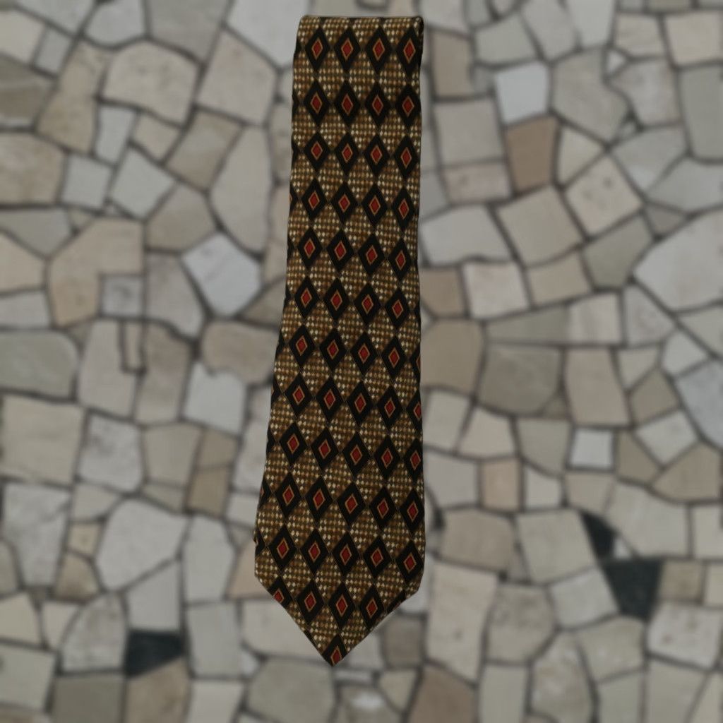Vintage VINTAGE Saks Fifth Ave Geometric Silk Men's Tie Size ONE SIZE - 1 Thumbnail