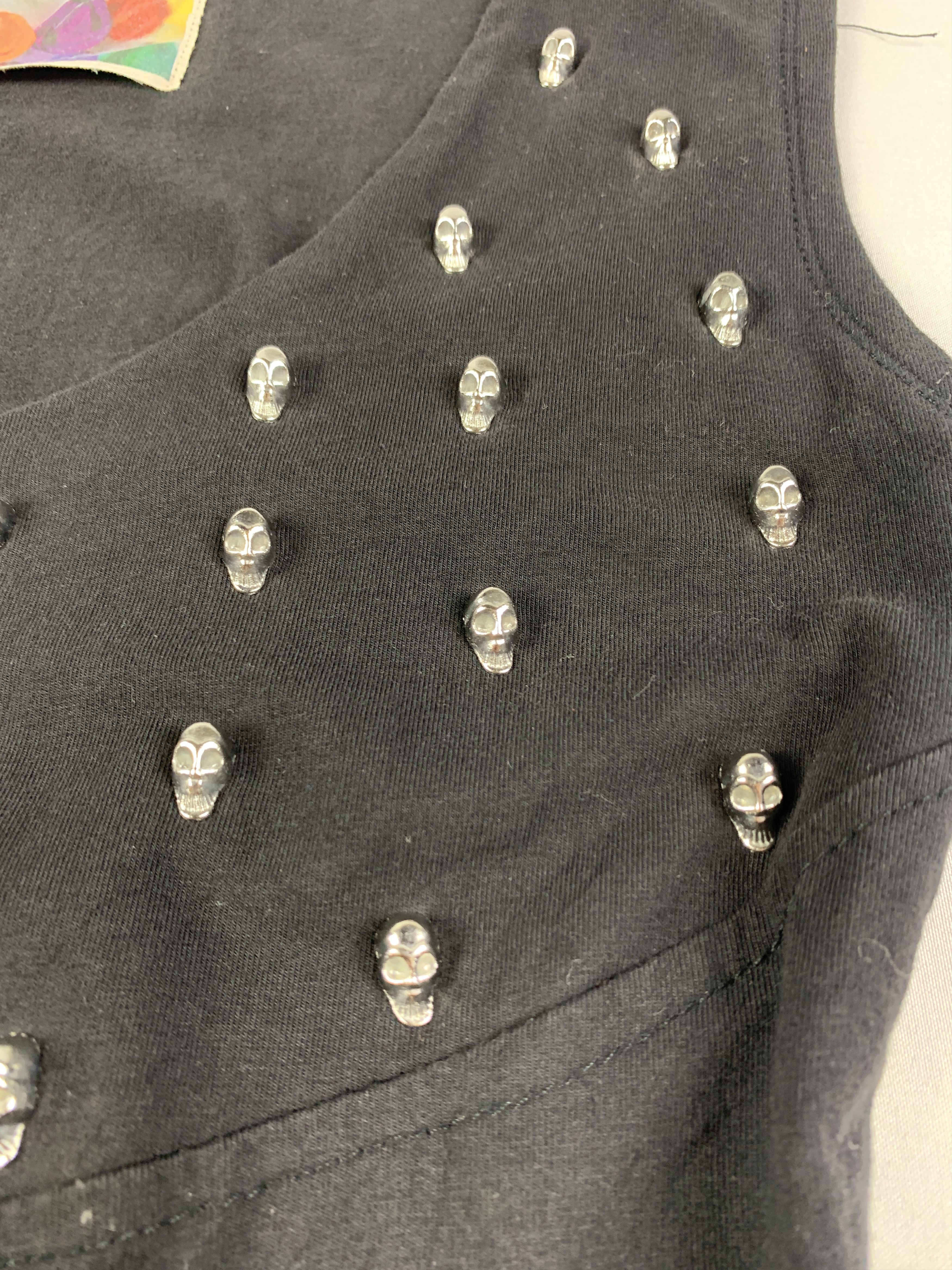 Japanese Brand B with U Black Lace Skull Studded Sleeveless Top (S) Size S / US 4 / IT 40 - 5 Thumbnail