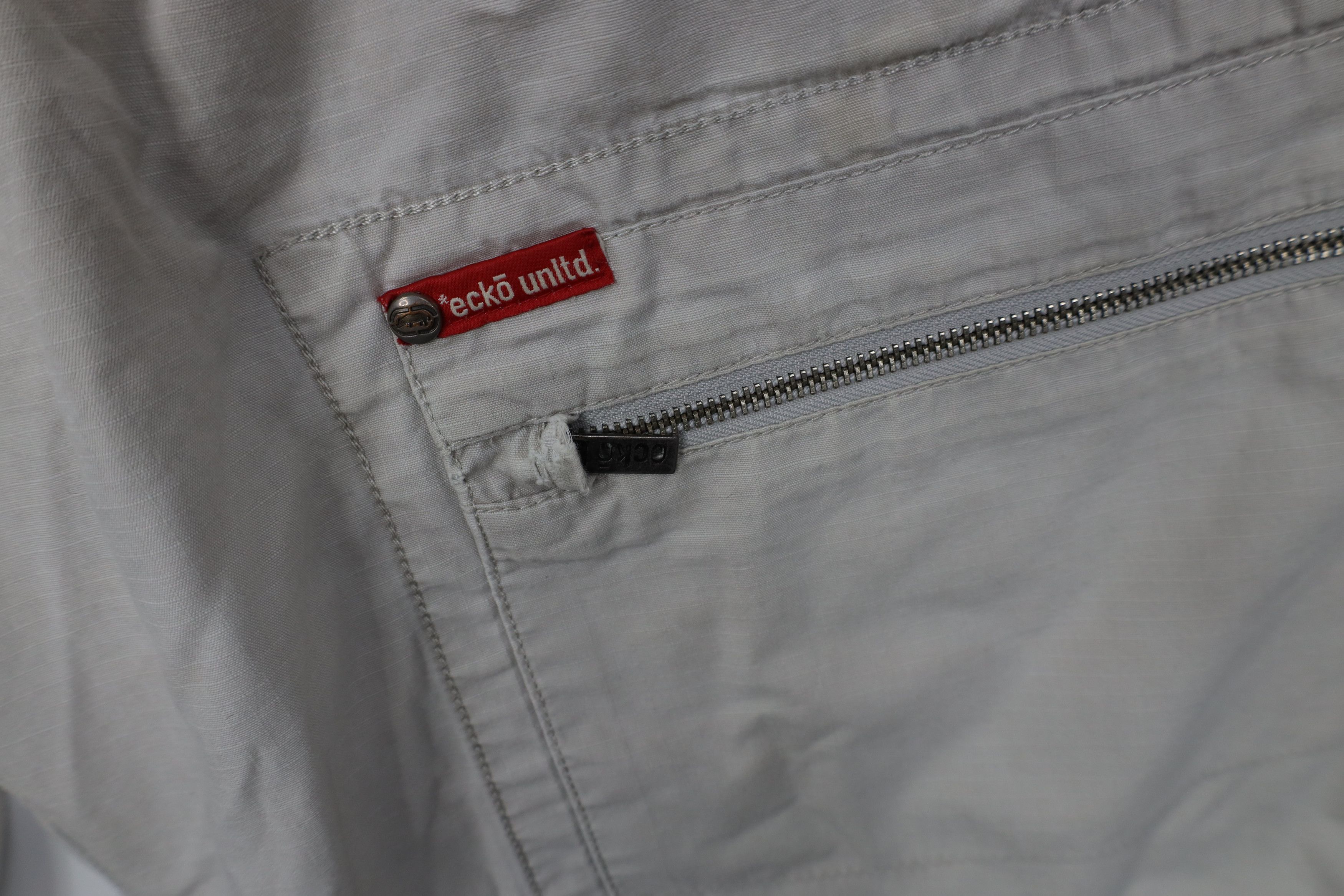 Ecko Unltd. Vintage 90s Y2K Ecko Baggy Ripstop Cargo Shorts Beige Cotton Size US 38 / EU 54 - 6 Thumbnail