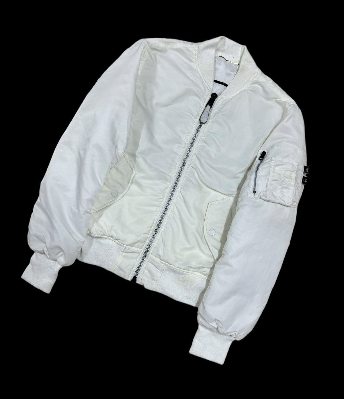 Alpha Industries Alpha Industries X Larne White Ma-1 Bomber Jacket Size US M / EU 48-50 / 2 - 7 Thumbnail