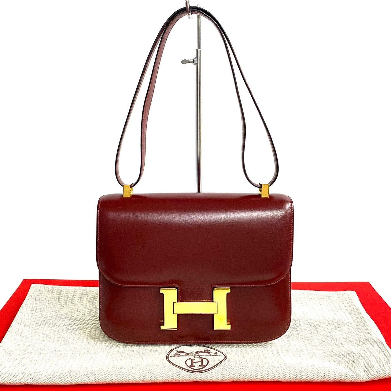 Hermes Shoulder Bag Red Leather