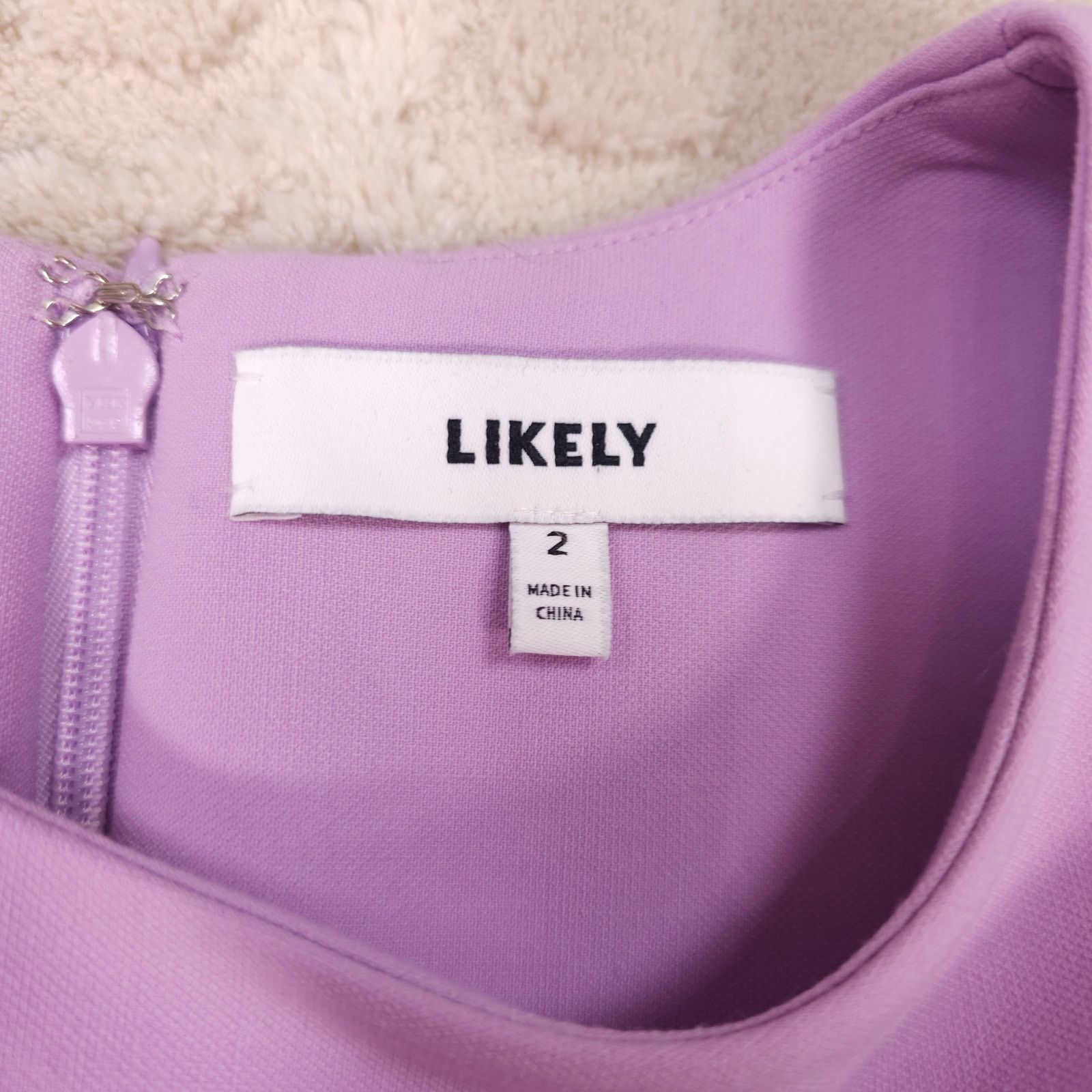 LIKELY Likely Short Sleeve Mini Dress Lilac Purple Sz 2 Size XS / US 0-2 / IT 36-38 - 7 Thumbnail