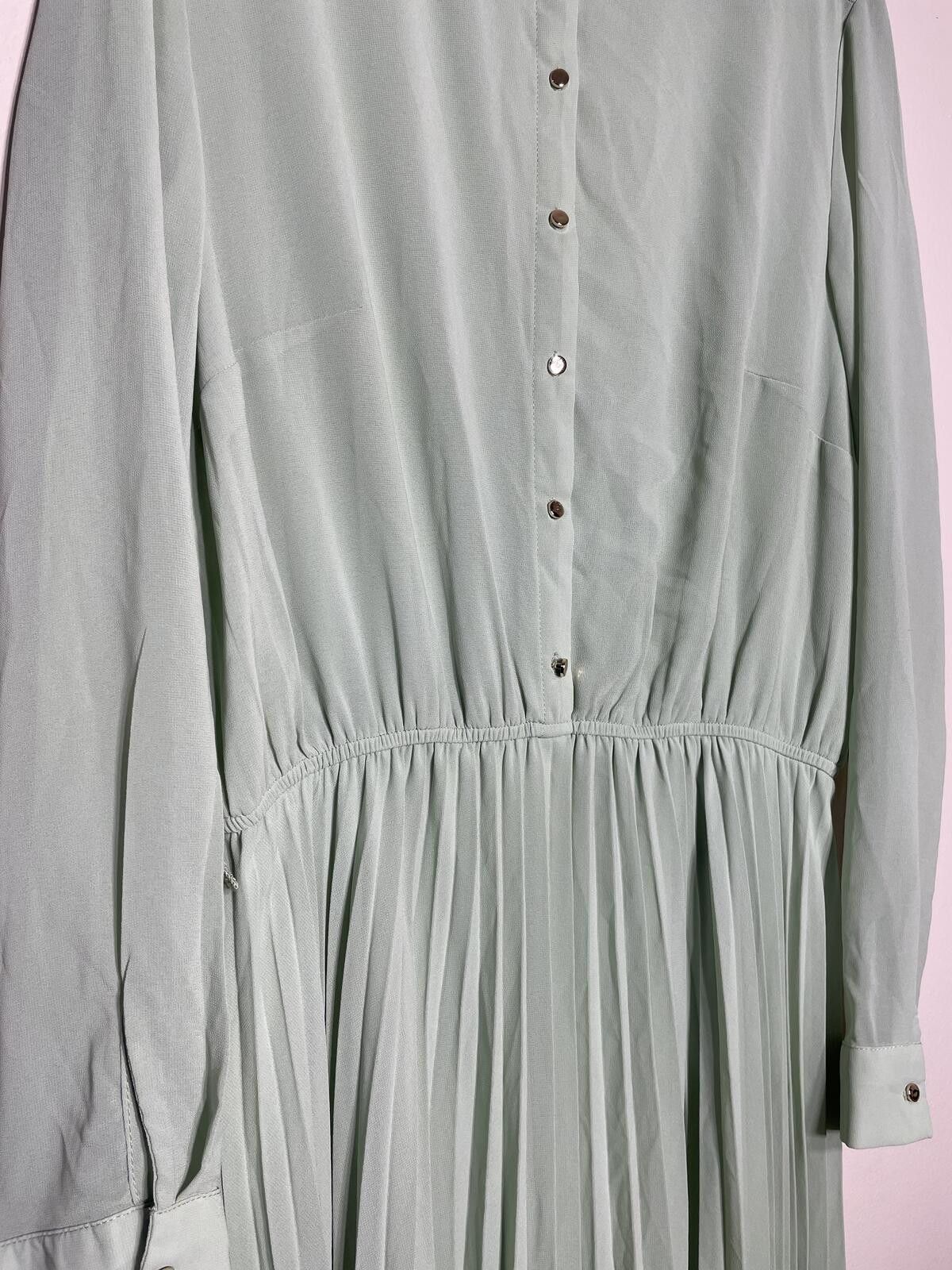 Other Dreamy Mint Pleated Maxi Dress Office Quiet Lux Sz XL Y2K Size XL / US 12-14 / IT 48-50 - 4 Thumbnail
