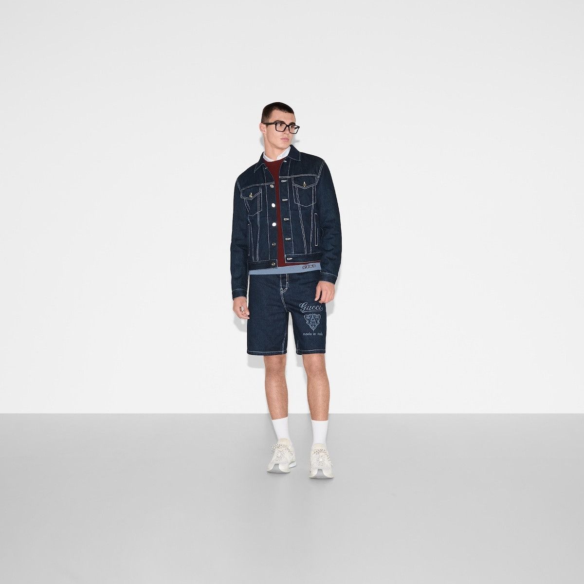 Gucci o1loc1c1125 815625 Lasered Denim Jacket in Dark Blue Size US XL / EU 56 / 4 - 2 Thumbnail