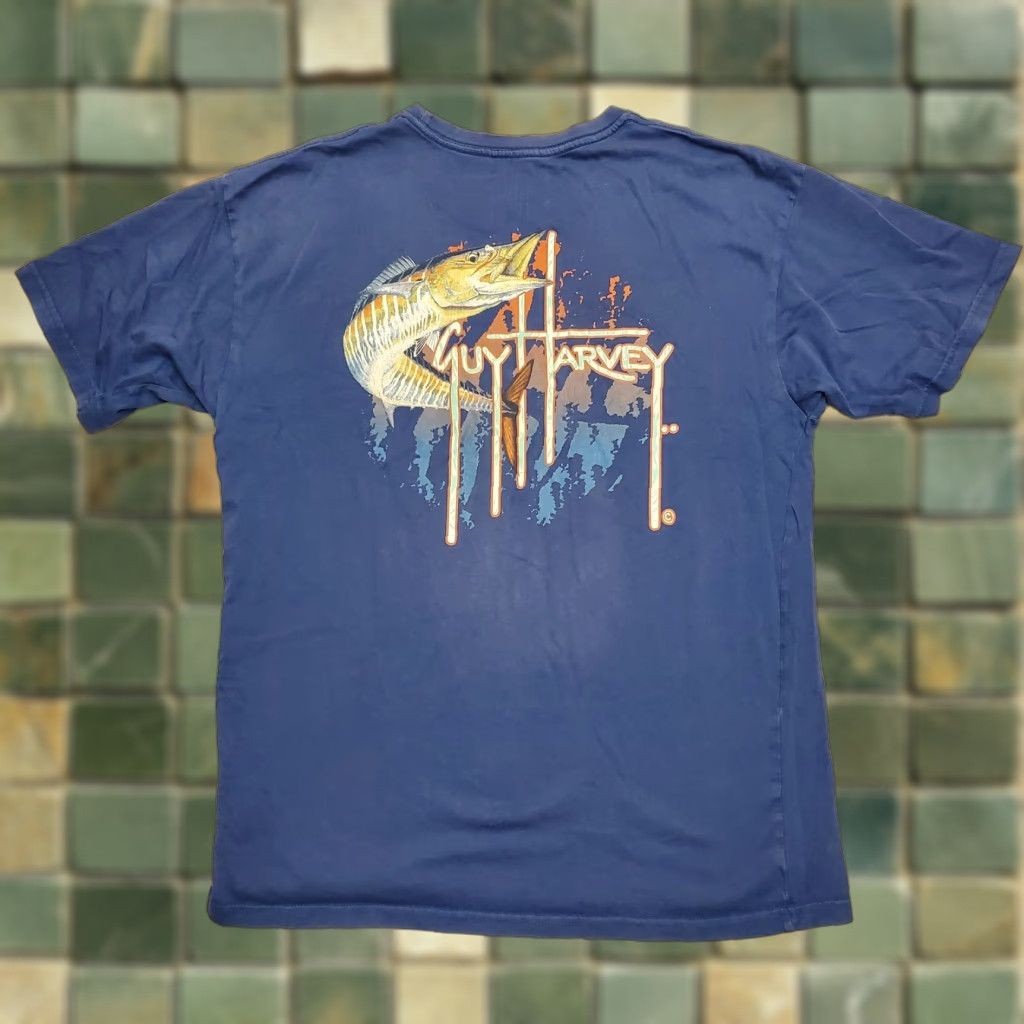 Guy Harvey VINTAGE Guy Harvey Shirt Mens Medium Blue Saltwater Fishing Sportsman Nature TEE Size US M / EU 48-50 / 2 - 1 Thumbnail