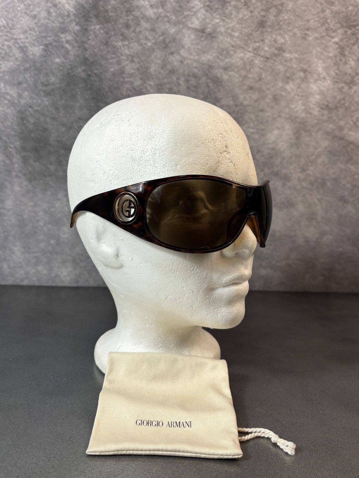 Giorgio Armani × Vintage 2000s Giorgio Armani Sunglasses GA 340/S Oversized Wrap Y2K Size ONE SIZE - 18 Thumbnail