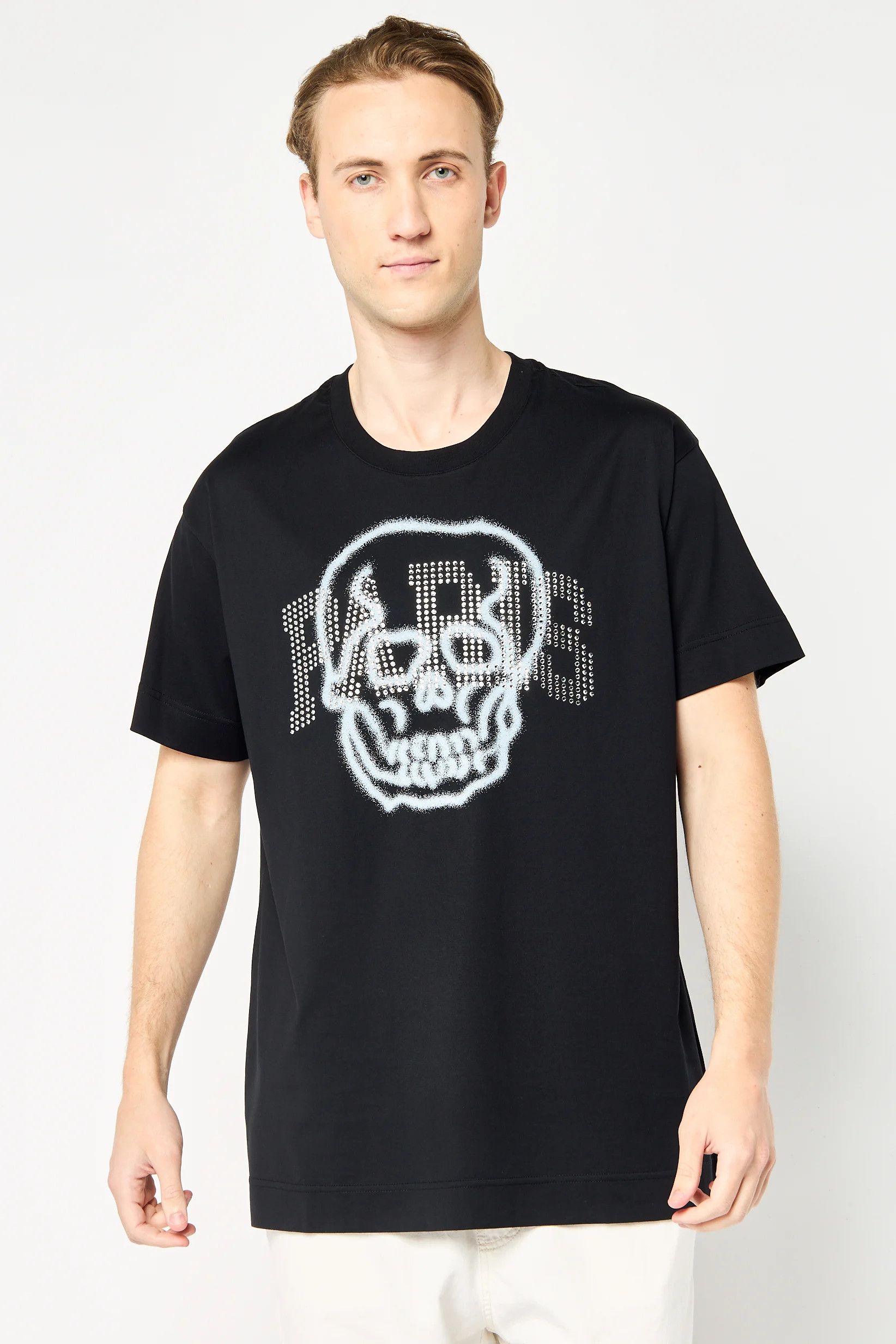 Givenchy Black Embellished Paris Skull Logo Oversized T-Shirt Size US M / EU 48-50 / 2 - 2 Thumbnail