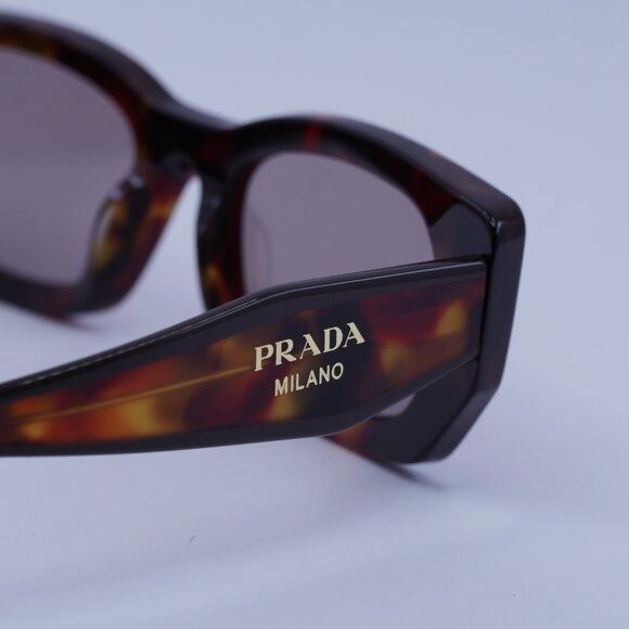 Prada Prada PRB05S 22A20I Sunglasses Poppy Havana Rectangle Frame Size ONE SIZE - 5 Thumbnail
