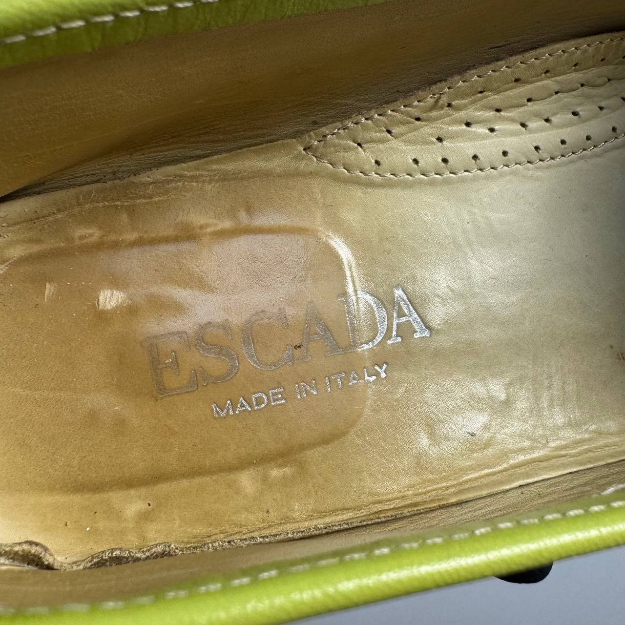 Escada Escada Python Leather Loafers Green Iridescent Women US 9 Size US 9.5 / IT 39.5 - 11 Thumbnail