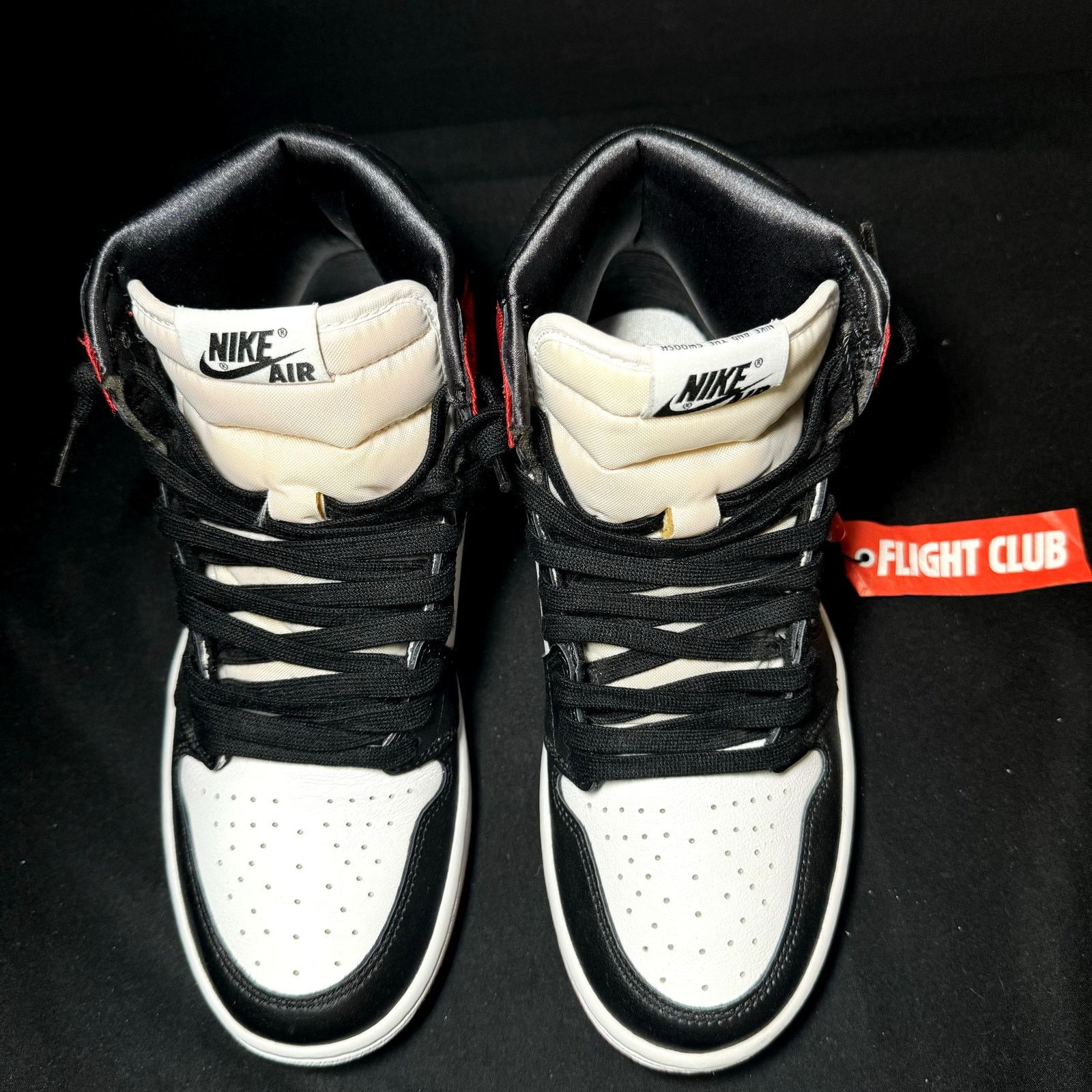 Jordan Brand × Nike Wmns Nike Air Jordan 1 Retro High Satin Black Toe - Size 8 Size US 8 / IT 38 - 4 Thumbnail