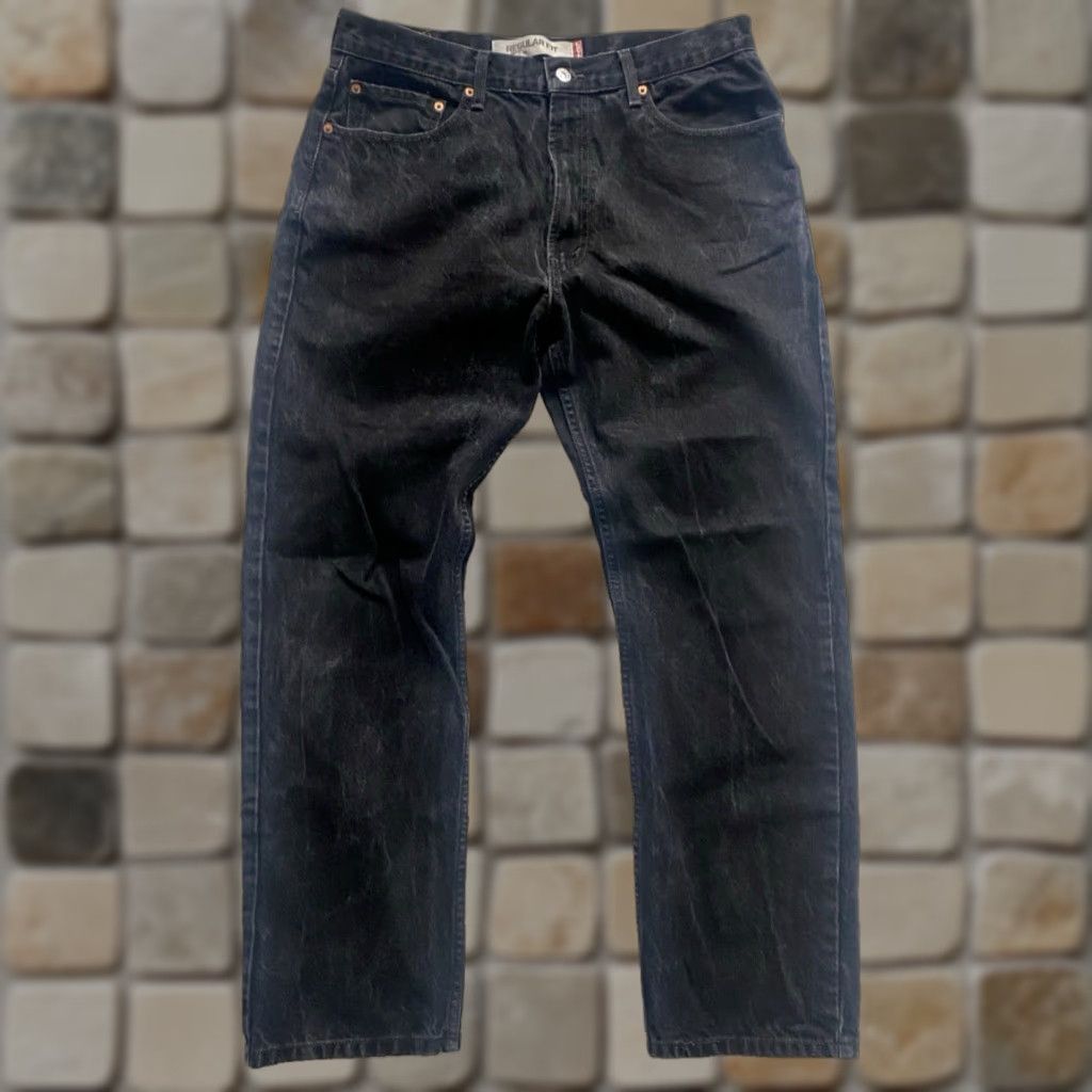 Levi's VINTAGE Levi's 505 Jeans Men's Regular Fit Straight Black 33x31 90s USA Levi's 505 Straight Mens Jeans Size US 33 - 1 Thumbnail