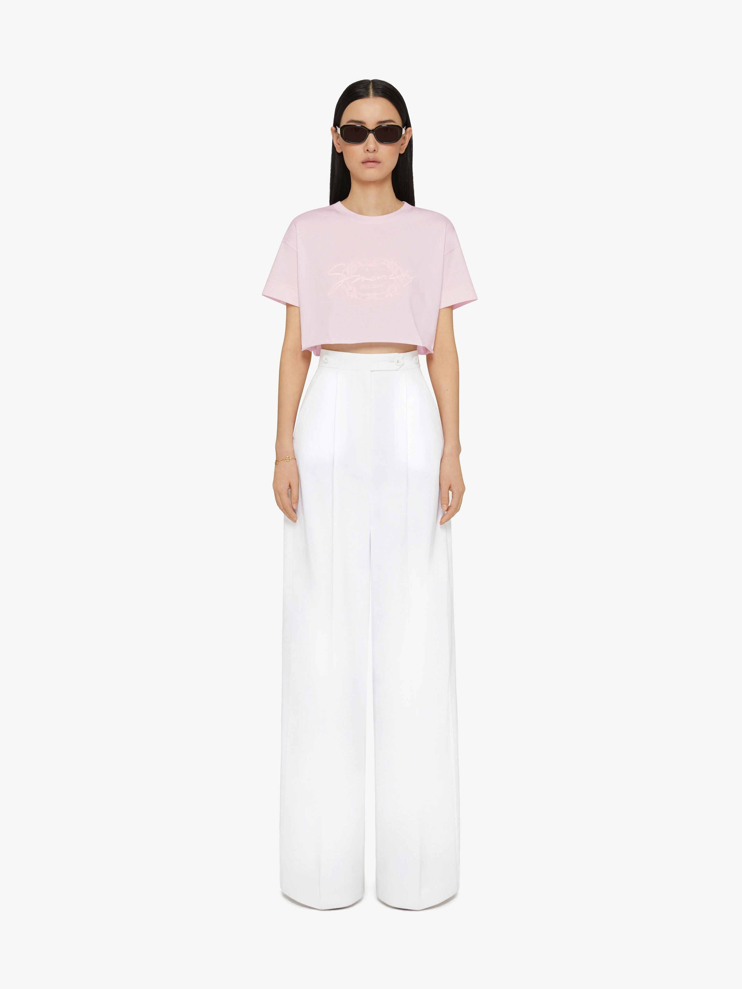 Givenchy o1w1db10326 Cropped T-Shirt in Pink Size S / US 4 / IT 40 - 3 Thumbnail