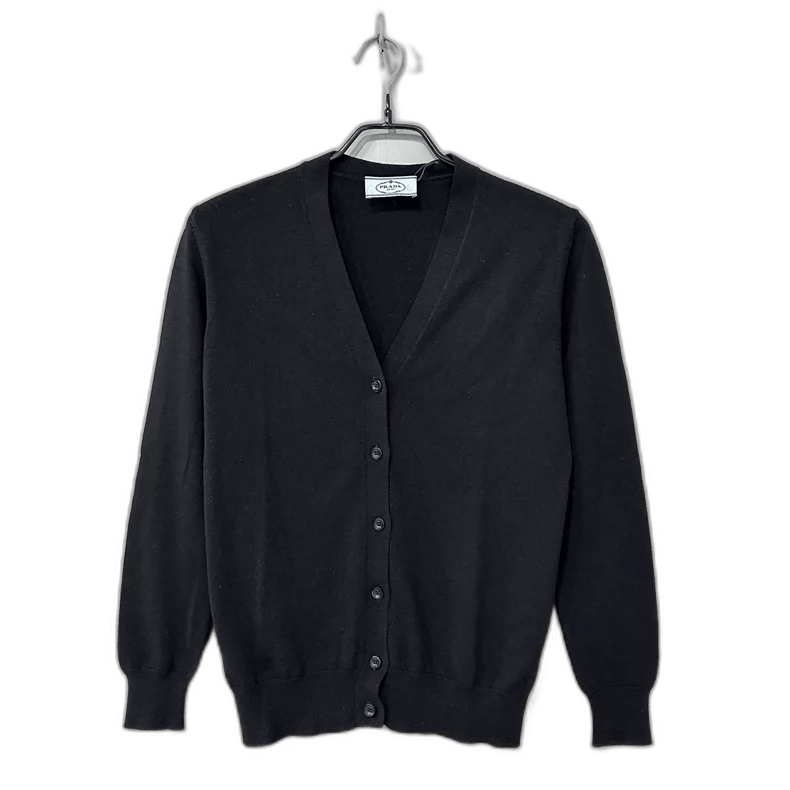 Prada Black Wool Cardigan by PRADA Size US S / EU 44-46 / 1 - 1 Thumbnail