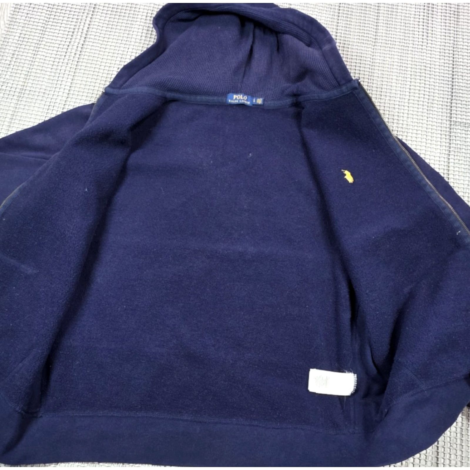 Polo Ralph Lauren VINTAGE Polo Ralph Lauren Men's Blue Full Zip Hoodie Jacket L Heavyweight Yellow Pony Hoodie Full Zip Zipper Pockets 90s Classic Designer Mens Size US L / EU 52-54 / 3 - 6 Thumbnail