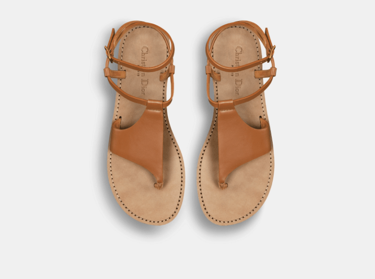 Dior o1w1db10725 KCO023 Sun Thong Sandals in Camel Size US 10 / IT 40 - 3 Thumbnail