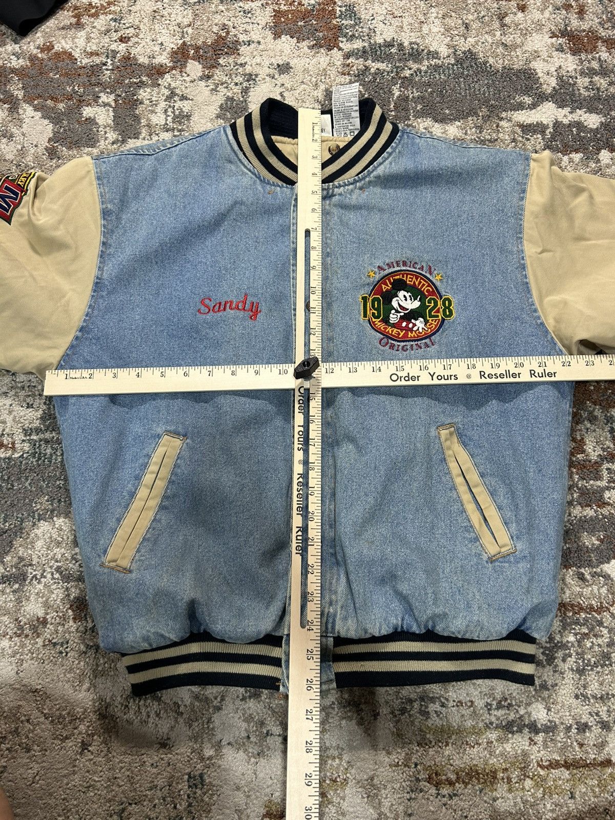 Vintage 90s Disney Mickey Mouse First Class of 1928 Denim Bomber Size US M / EU 48-50 / 2 - 10 Thumbnail