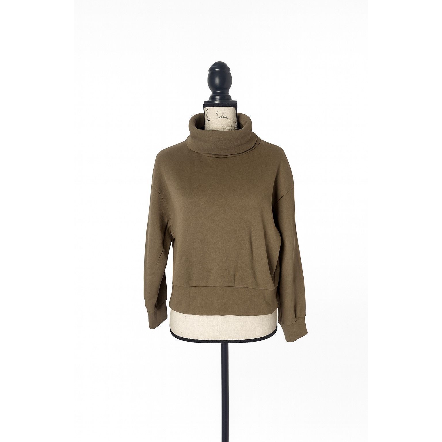 Zara Zara Olive Green Turtleneck Sweatshirt Size M Long Sleeve Pu Size M / US 6-8 / IT 42-44 - 1 Thumbnail