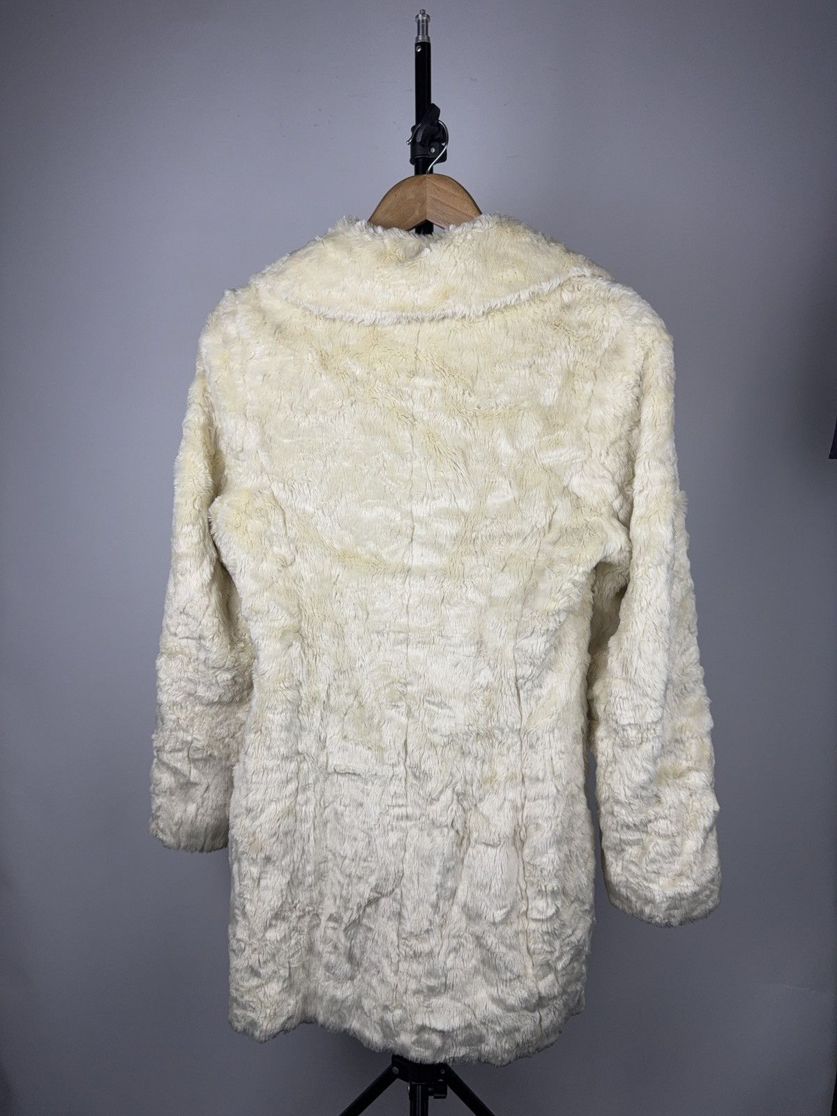Japanese Brand Avant Garde 00s Ivory Faux Fur Coat Vintage Korean Designer Size S / US 4 / IT 40 - 14 Thumbnail