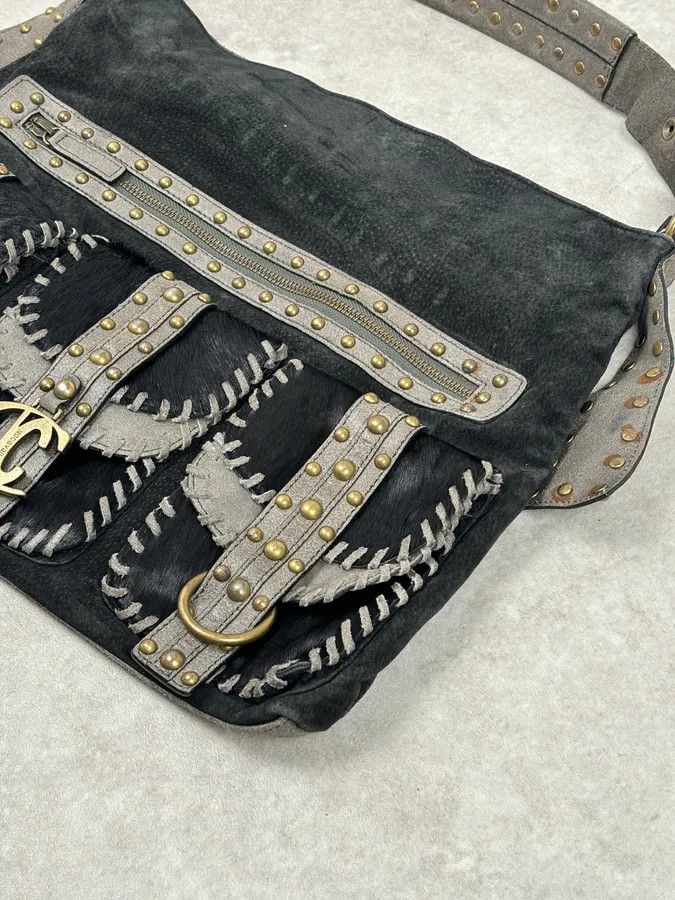 Roberto Cavalli AW2008 Cavalli Black Fur Suede Shoulder Bag Size ONE SIZE - 5 Thumbnail
