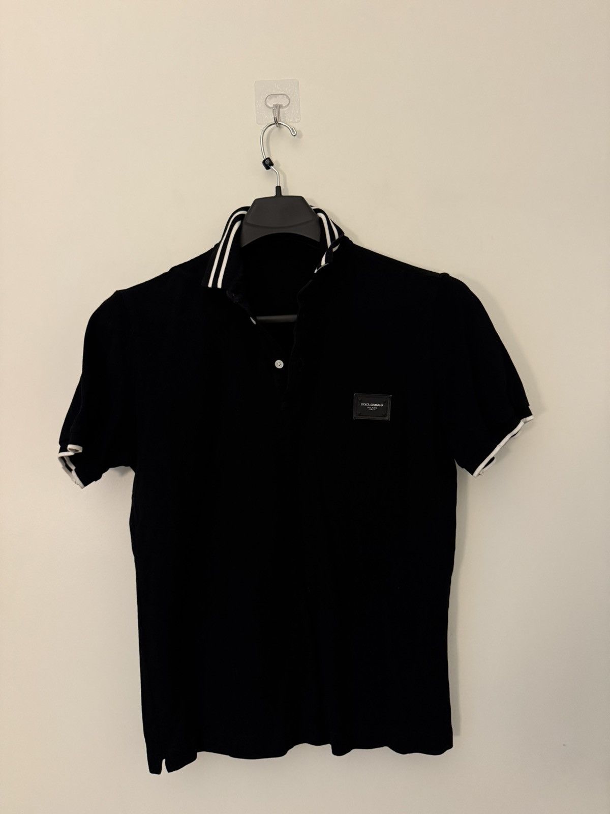 Dolce & Gabbana Dolce & Gabbana Black Logo Patch Polo Shirt Size US M / EU 48-50 / 2 - 1 Thumbnail