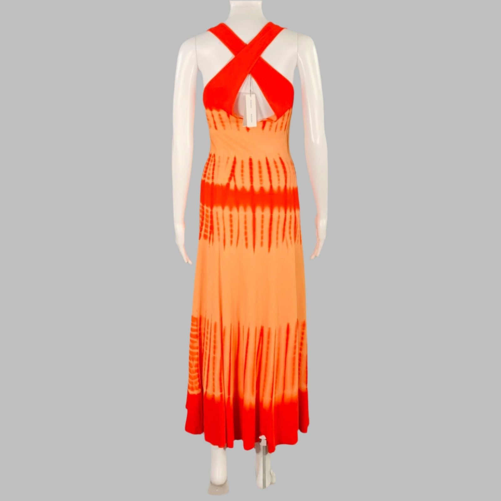 Proenza Schouler Size S Orange Viscose Tie Dye Crossback Maxi Dress Size S / US 4 / IT 40 - 3 Thumbnail
