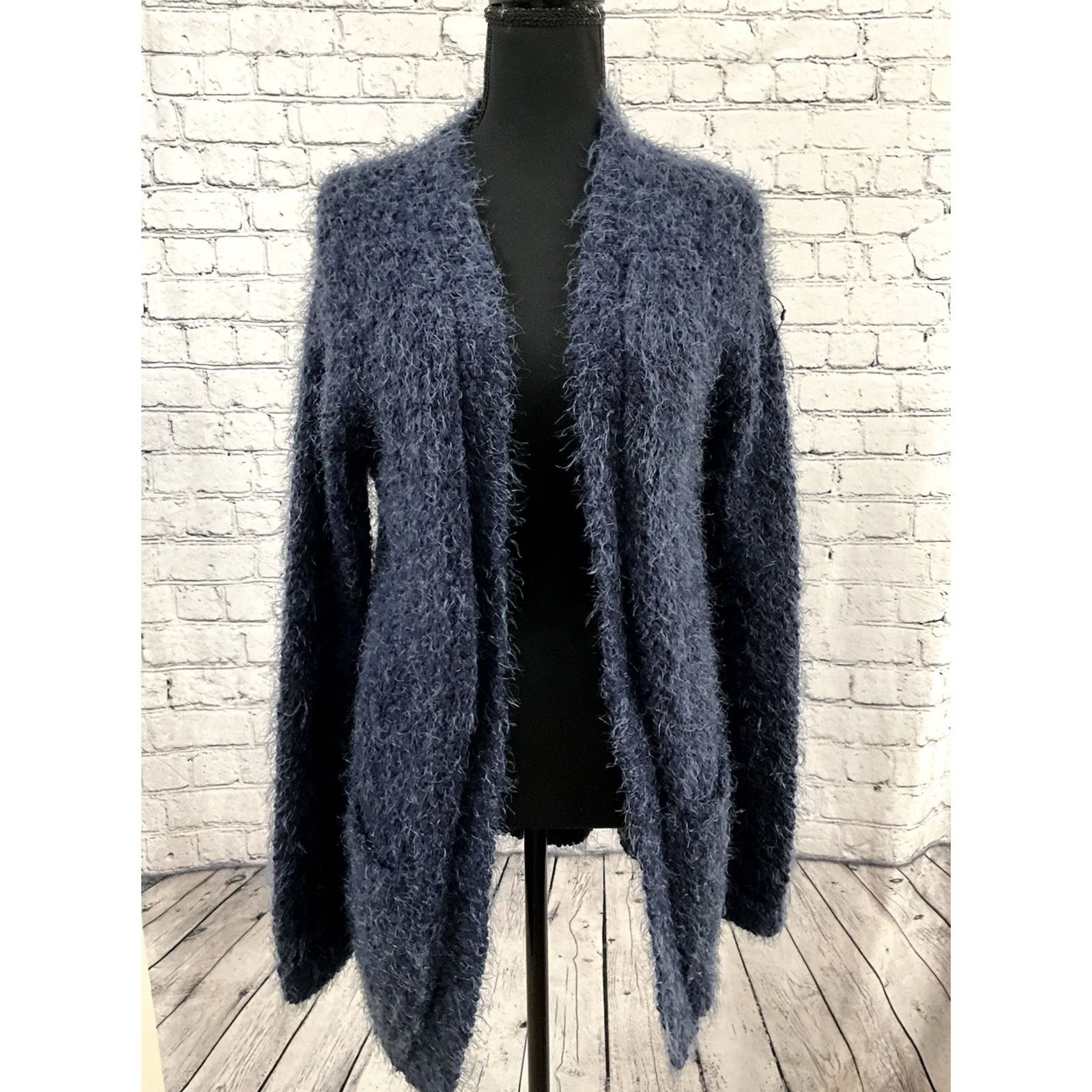 Vintage Alya Cardigan Womens S Blue Women Knit Open Front Dark Size S / US 4 / IT 40 - 4 Thumbnail