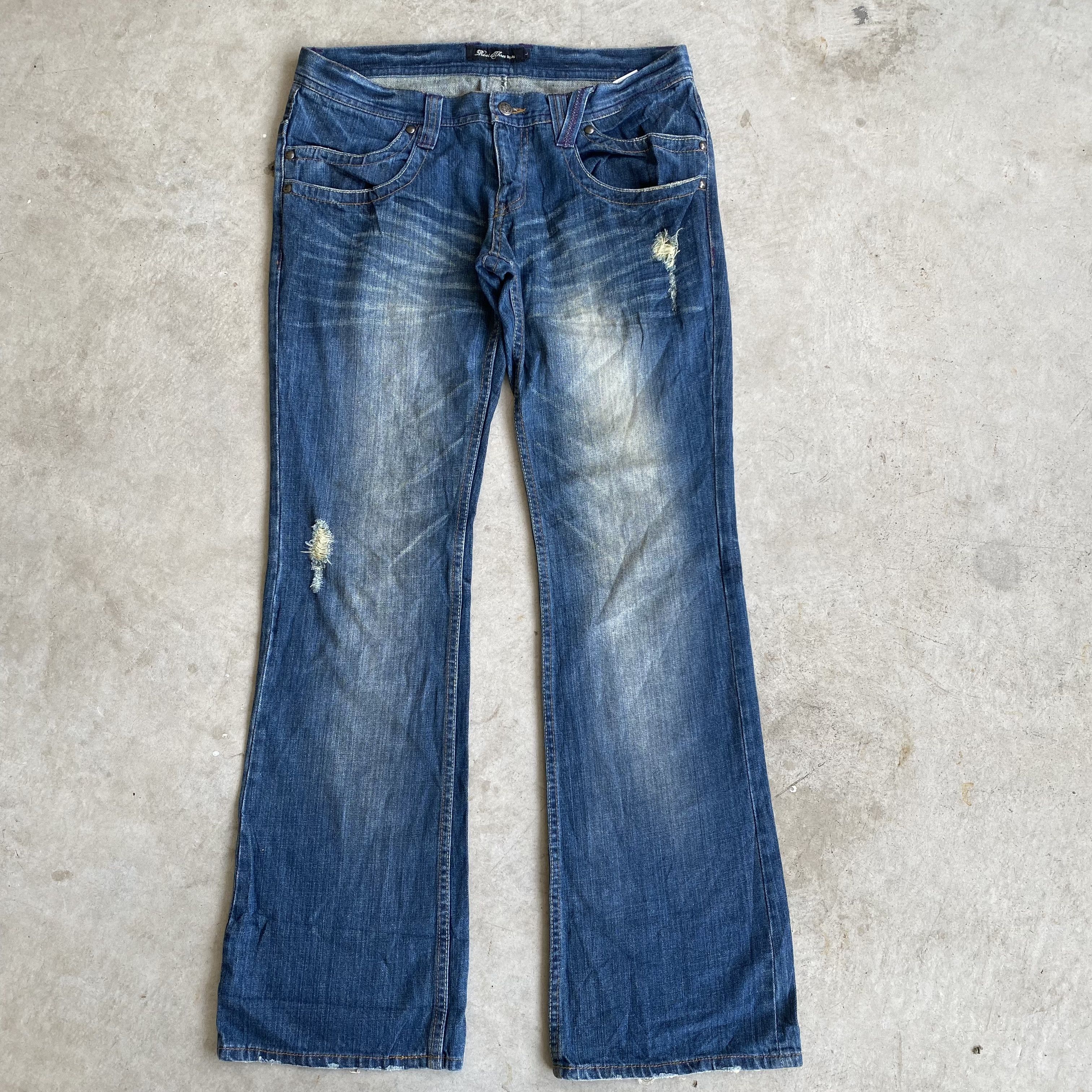 If Six Was Nine Root Three Flare Distressed Ripped Bootcut Jeans Size US 32 / EU 48 - 1 Thumbnail