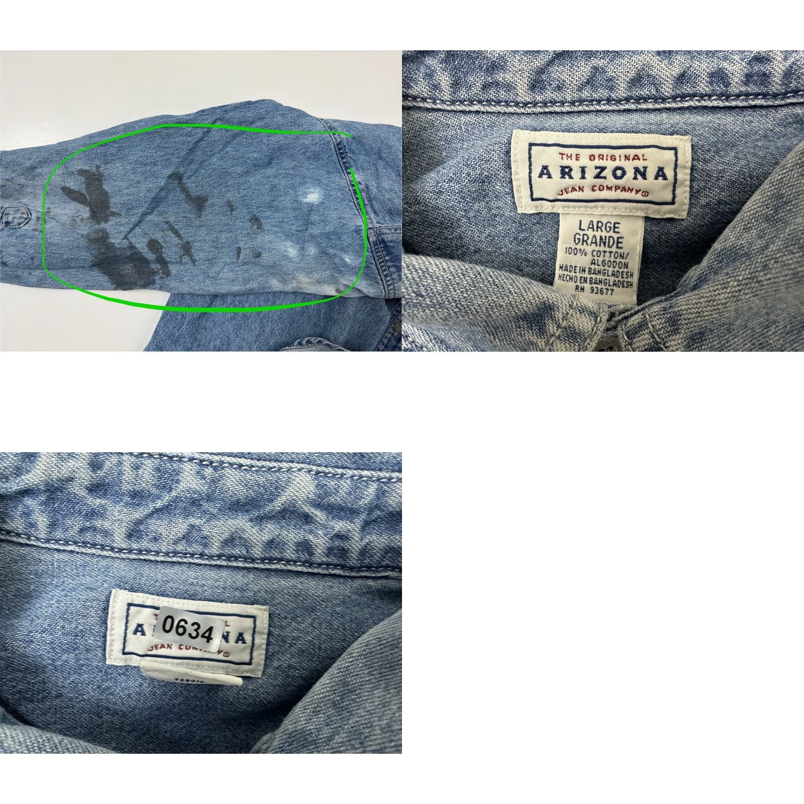 Vintage VINTAGE Arizona Jeans Denim Shirt Men L Blue Button-Up Casual 90s Outdoor Grunge Cowboy Hipster Pockets Heavyweight Size US L / EU 52-54 / 3 - 10 Thumbnail