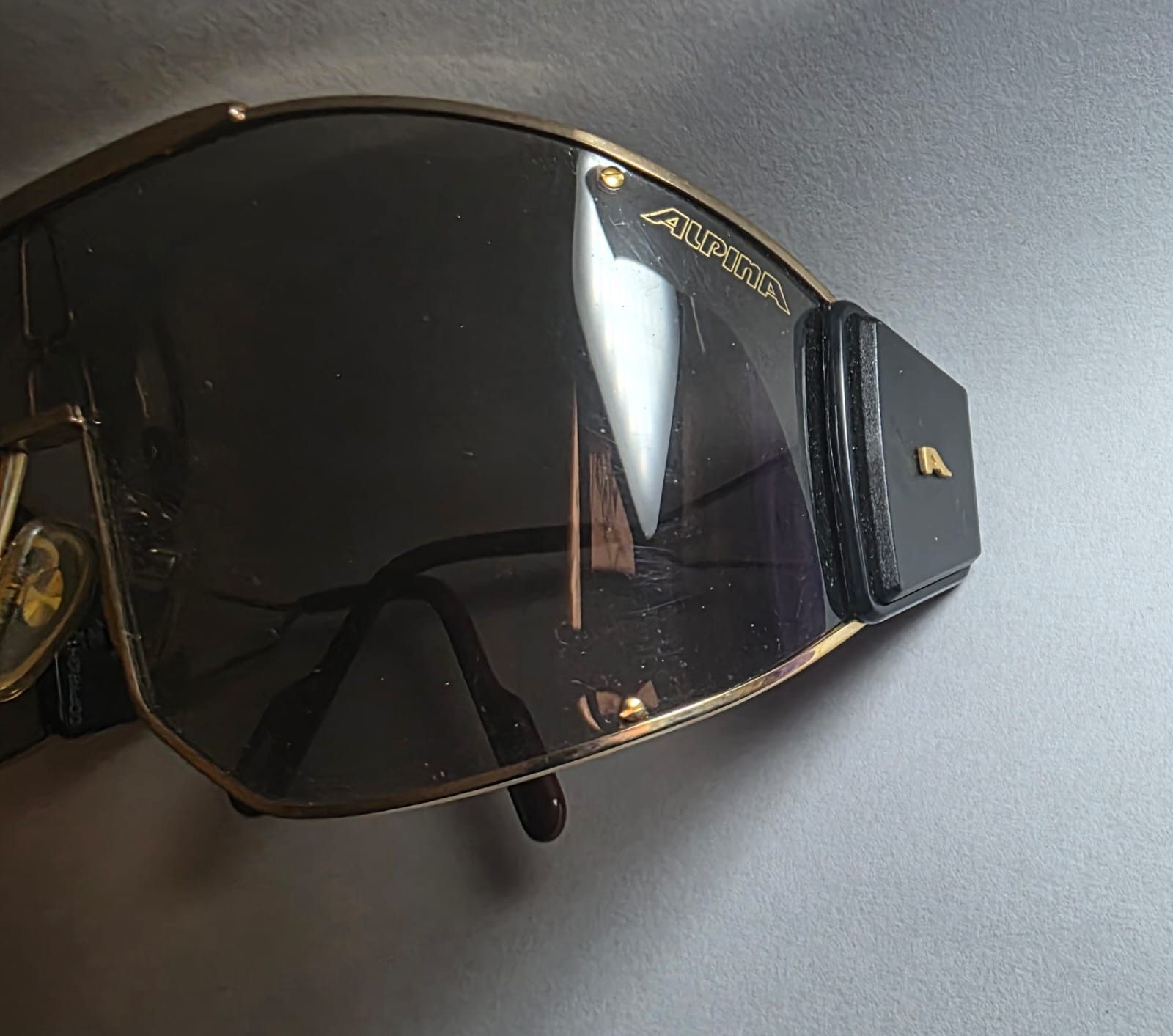 Other ULTRA RARE VINTAGE ALPINA GOLDWING SHIELD SUNGLASSES Size ONE SIZE - 3 Thumbnail