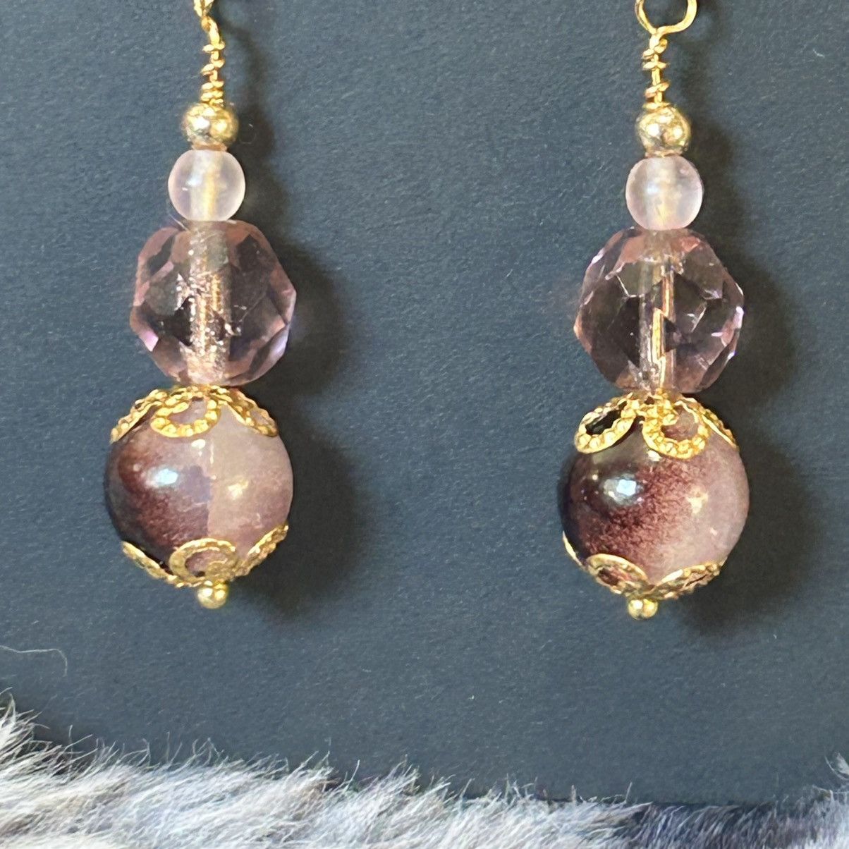 Handmade Handcrafted elegant art glass crystal drop earrings Size ONE SIZE - 5 Thumbnail