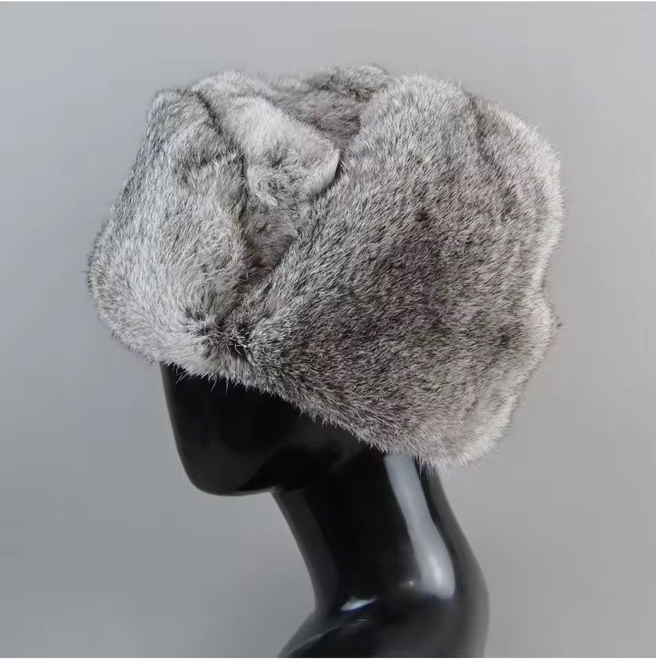 Japanese Brand Genuine Rabbit Fur Ushanka Trapper Hat Size M Size ONE SIZE - 4 Thumbnail