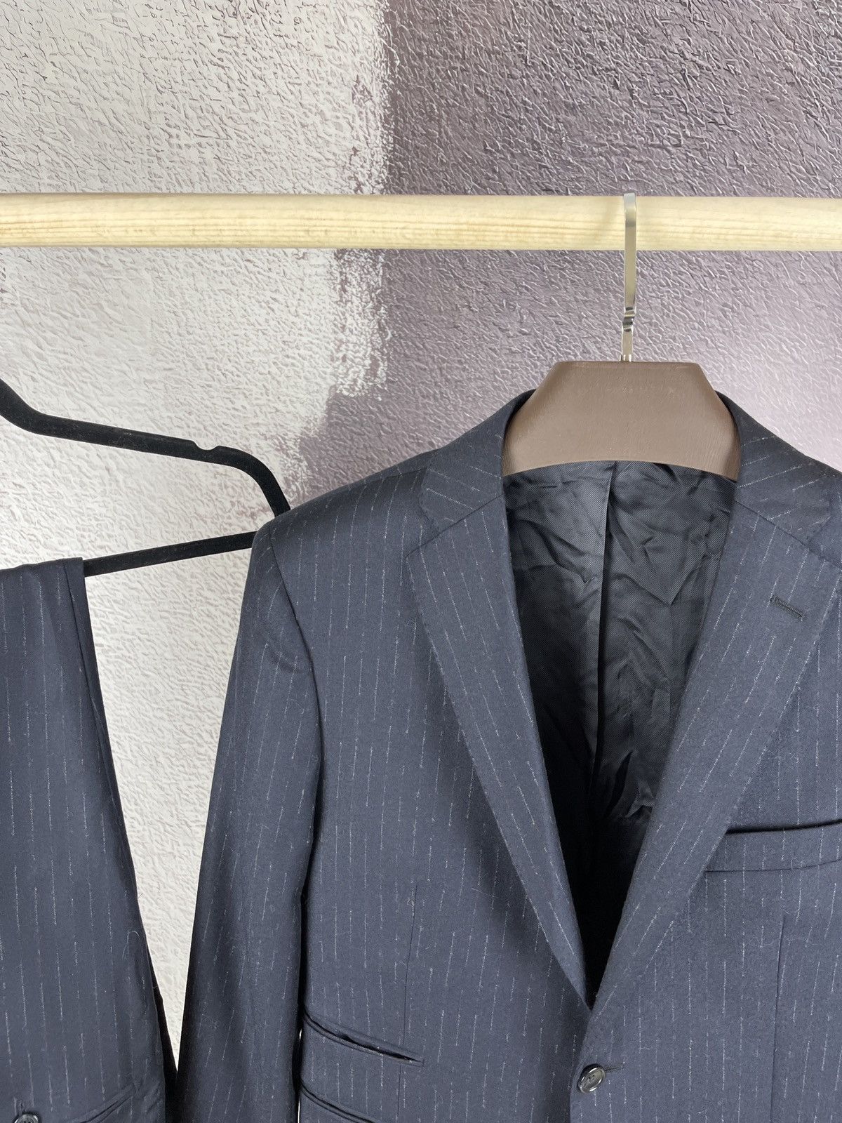 Tagliatore Tagliatore Reda navy blue striped wool super 100s 2 pcs suit Size 36R - 3 Thumbnail