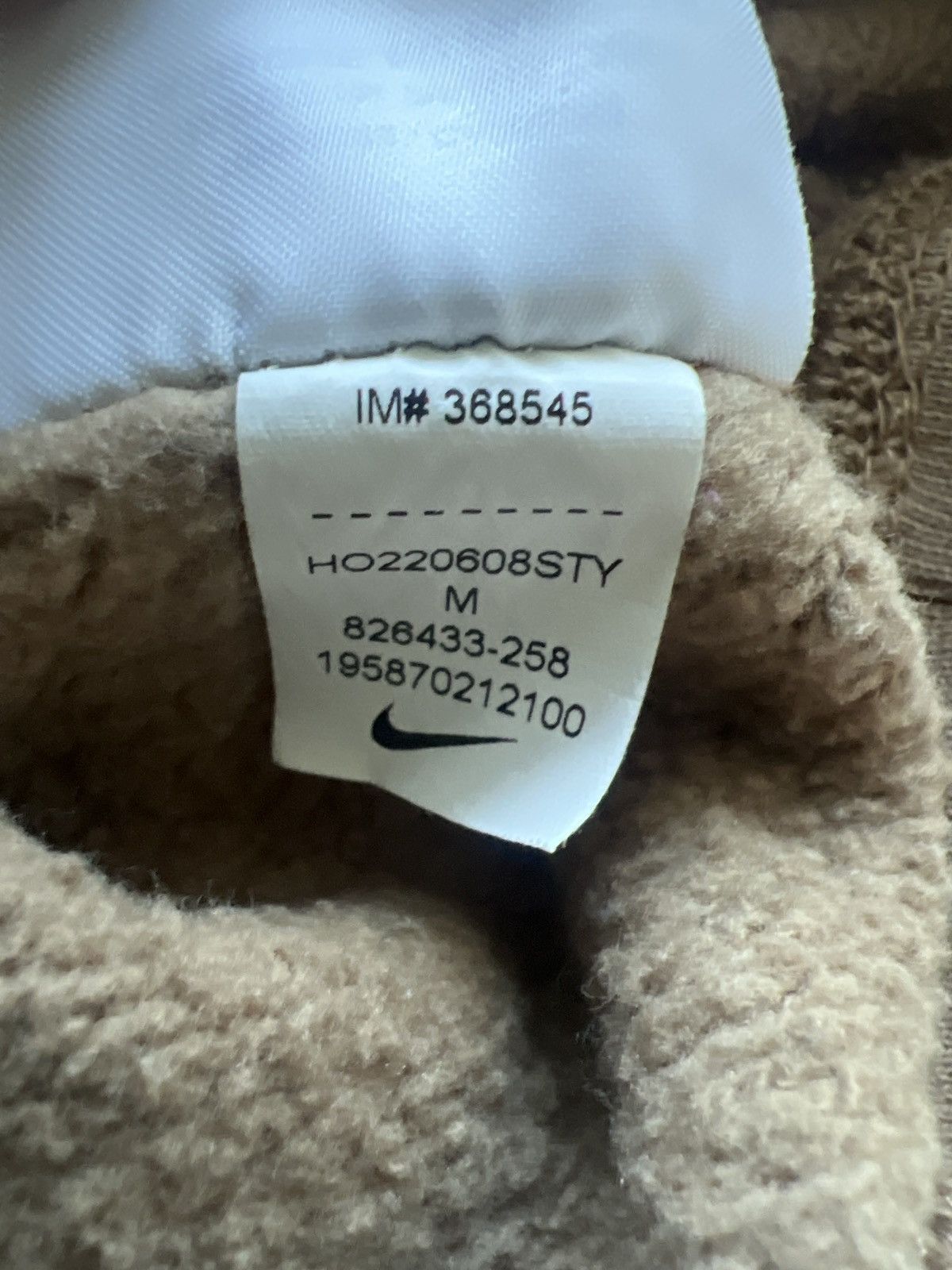 Nike Nike Beige Classic Pullover Hoodie (Mens M) Size US M / EU 48-50 / 2 - 5 Thumbnail