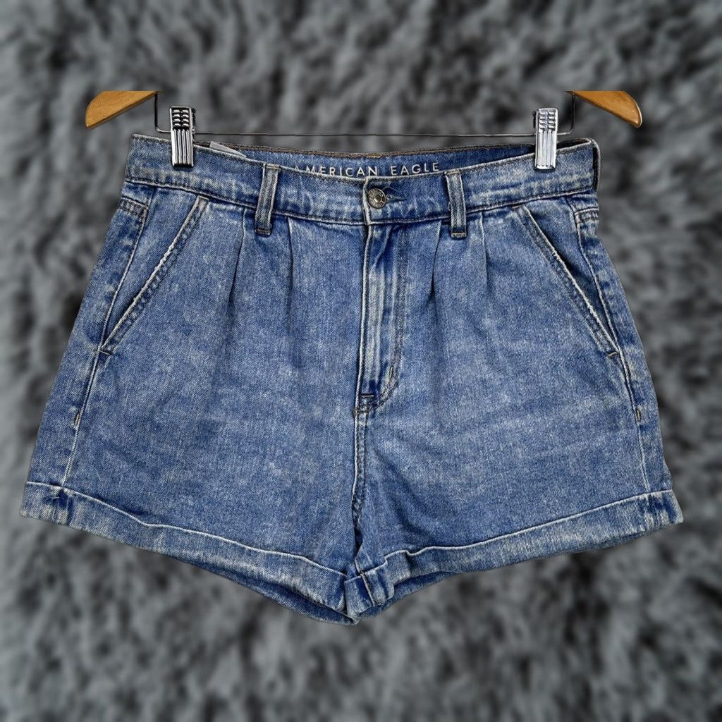 American Eagle Outfitters American Eagle Mom Jean Shorts Women's Blue Cuffed High Rise Size 6 Size 28" / US 6 / IT 42 - 1 Thumbnail