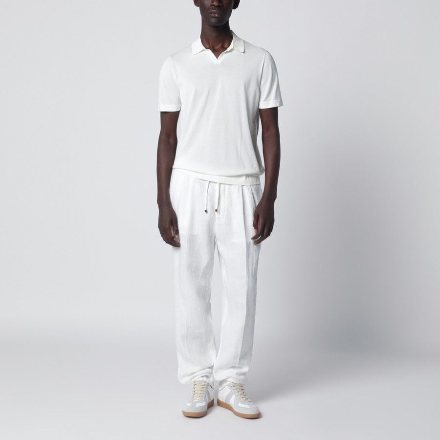 Drumohr o1d2blof0226 Cotton Polo Shirt in White Size US XL / EU 56 / 4 - 2 Thumbnail