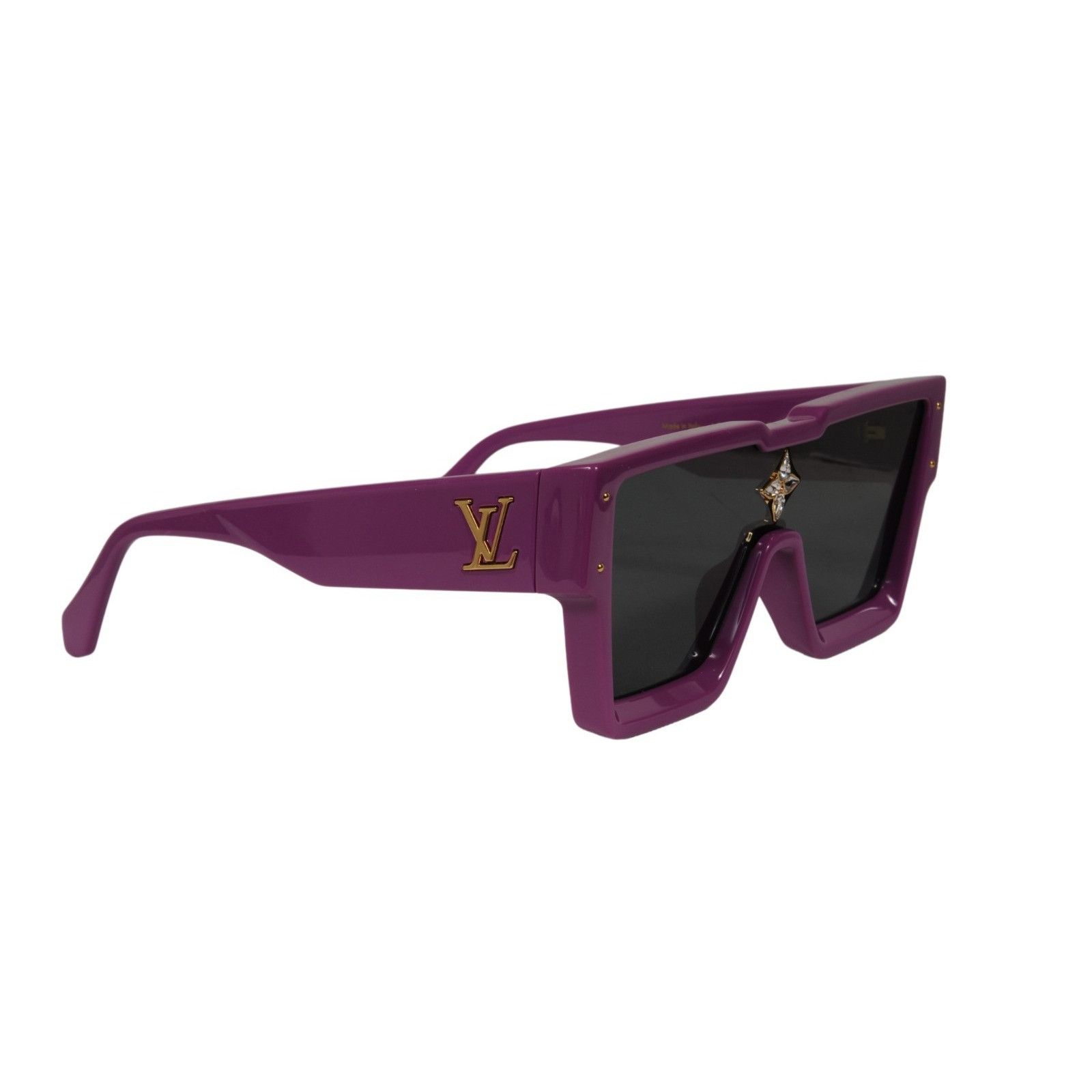 Louis Vuitton Cyclone Sunglasses Purple Square Acetate Glass Size ONE SIZE - 2 Thumbnail