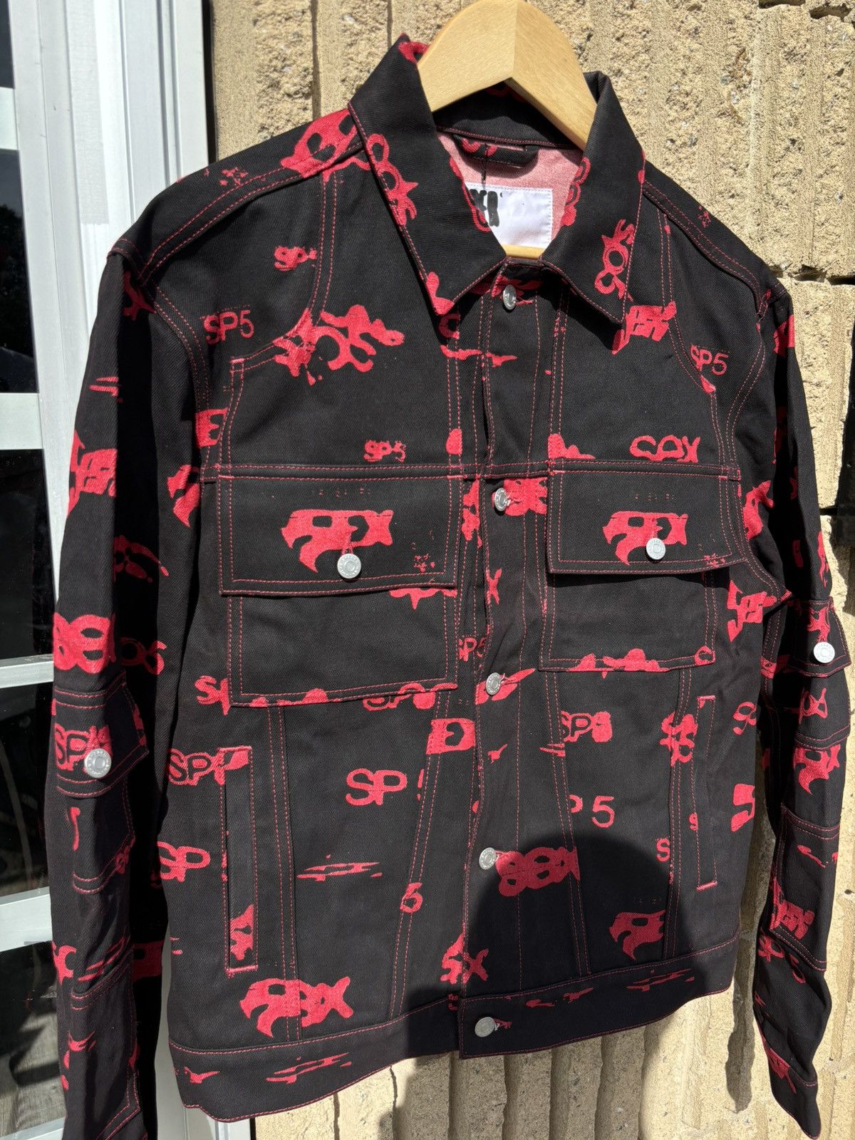 Sp5der SP5DER 5EX AOP denim jacket Size US M / EU 48-50 / 2 - 2 Thumbnail